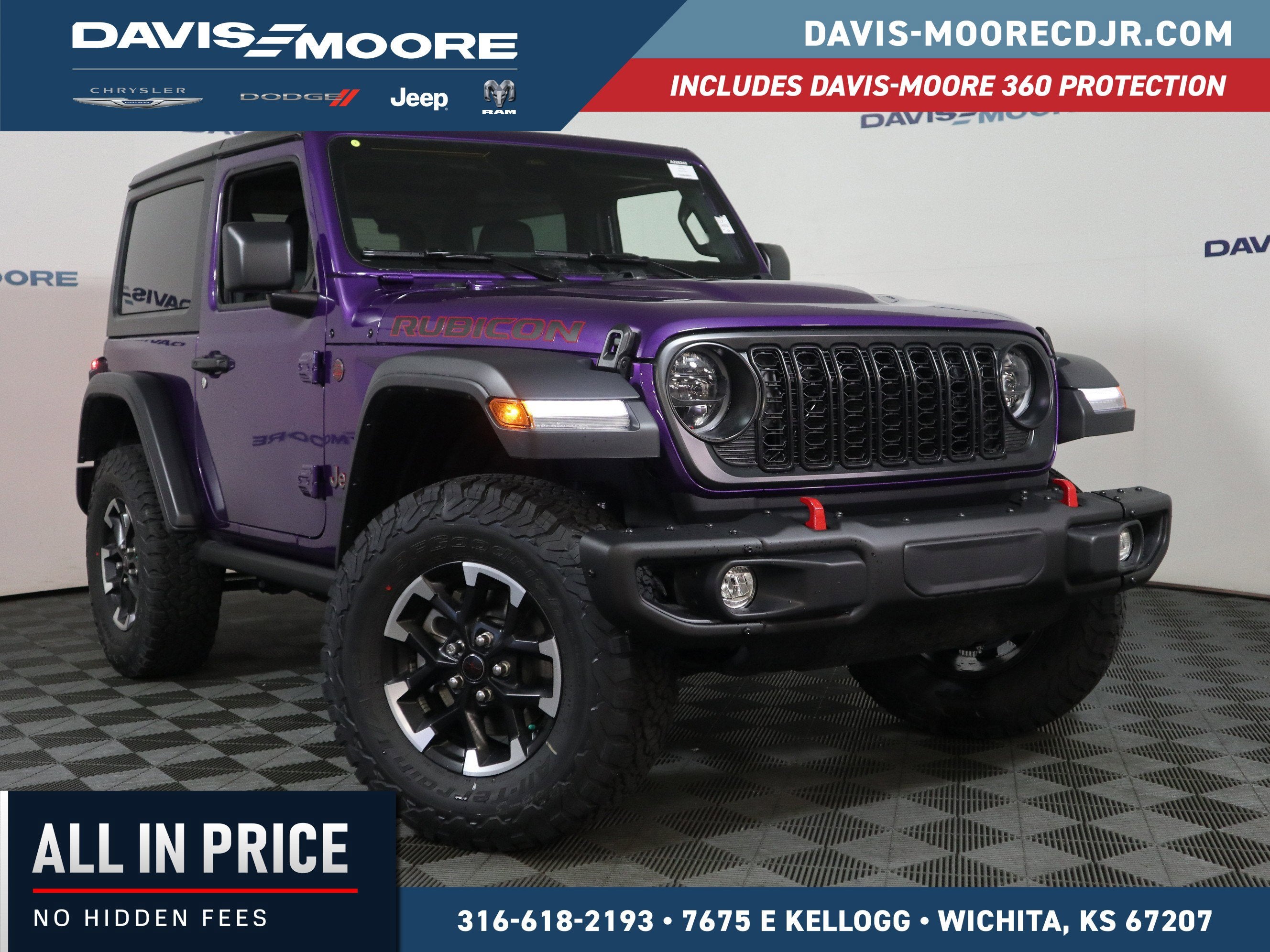 2026 Jeep Wrangler Rubicon 4x4 in Reign — front three-quarter view