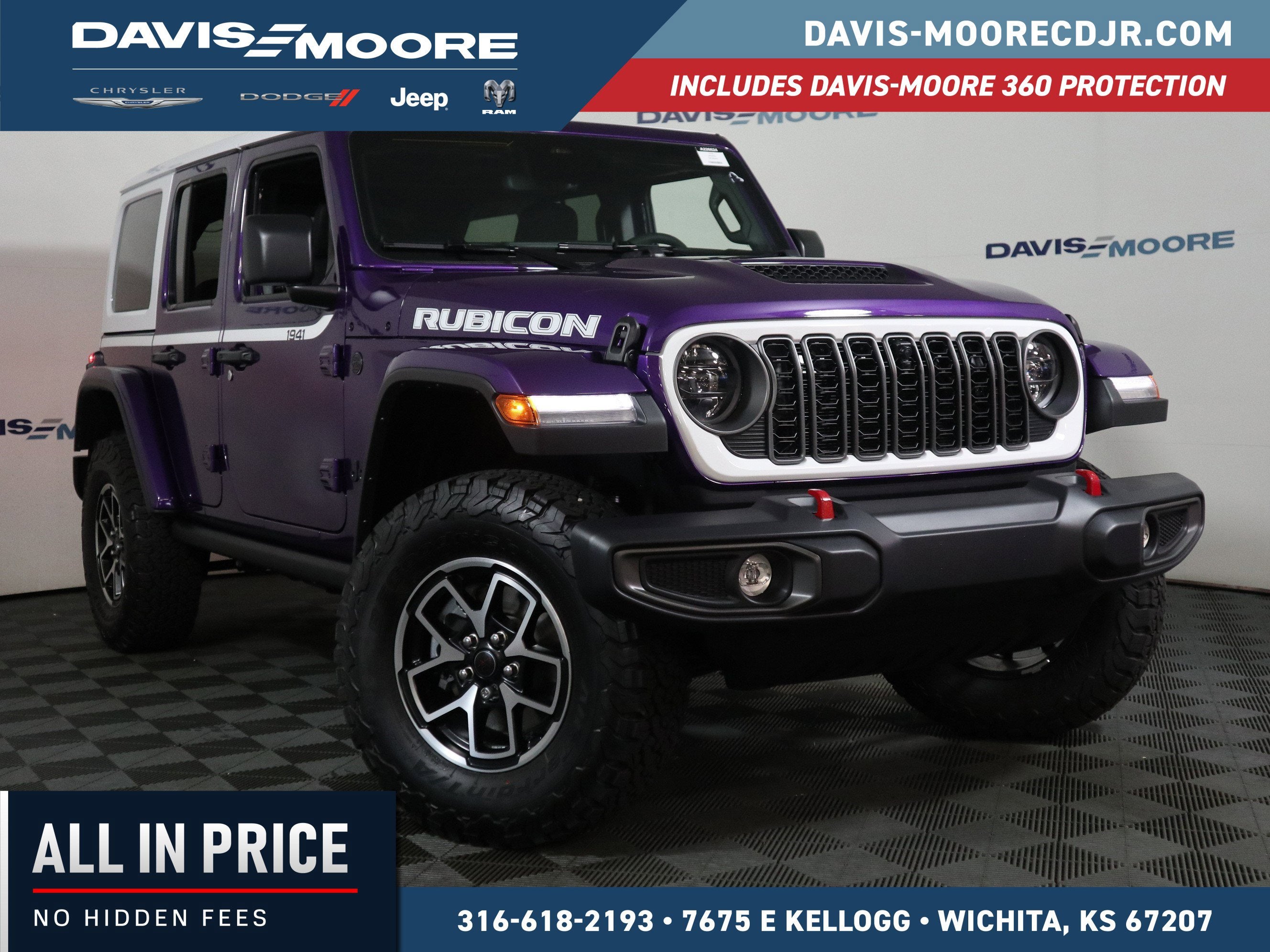 2026 Jeep Wrangler Rubicon 4x4 in Reign — front three-quarter view