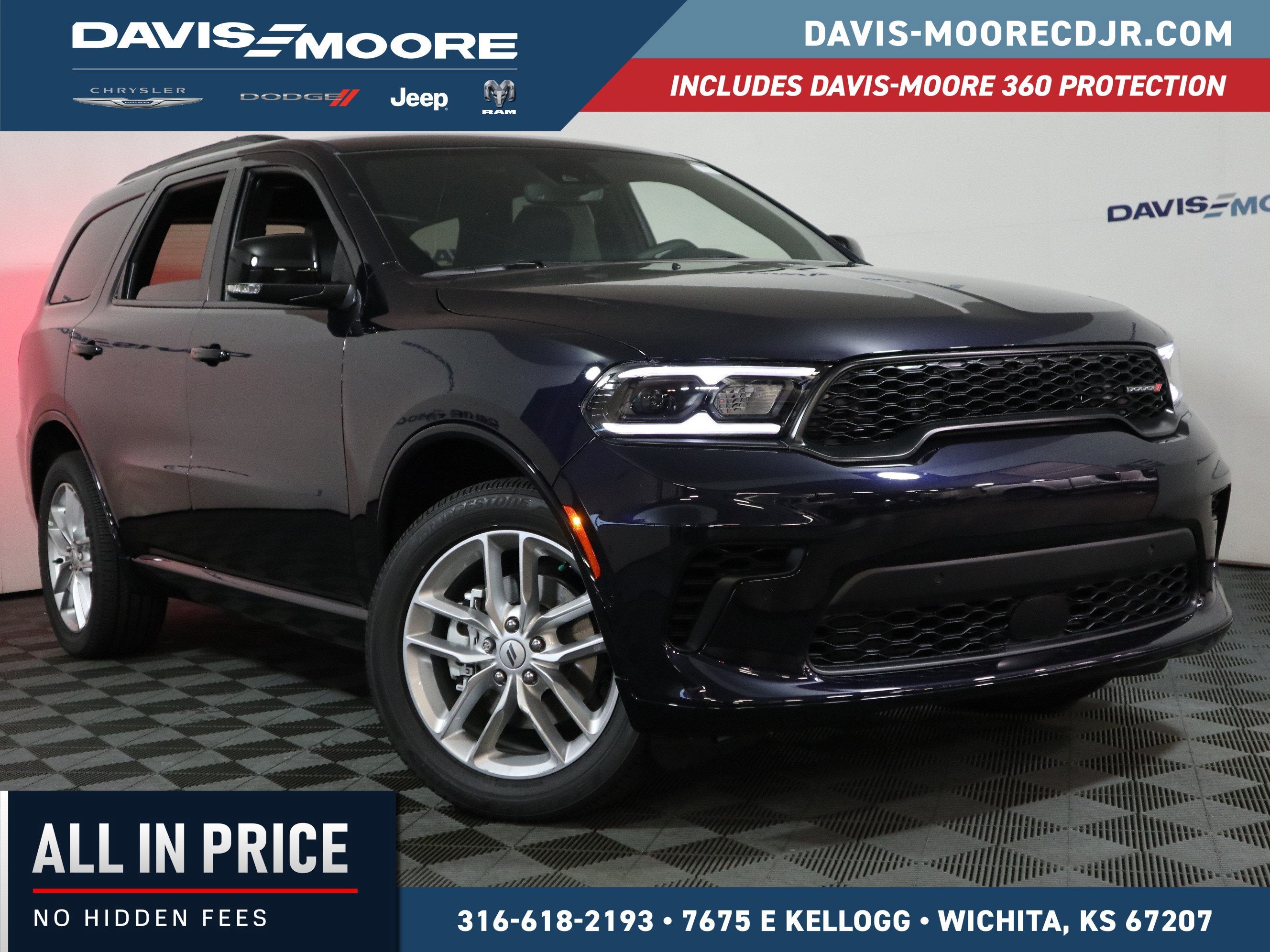 2026 Dodge Durango GT Plus AWD in Night Moves — front three-quarter view