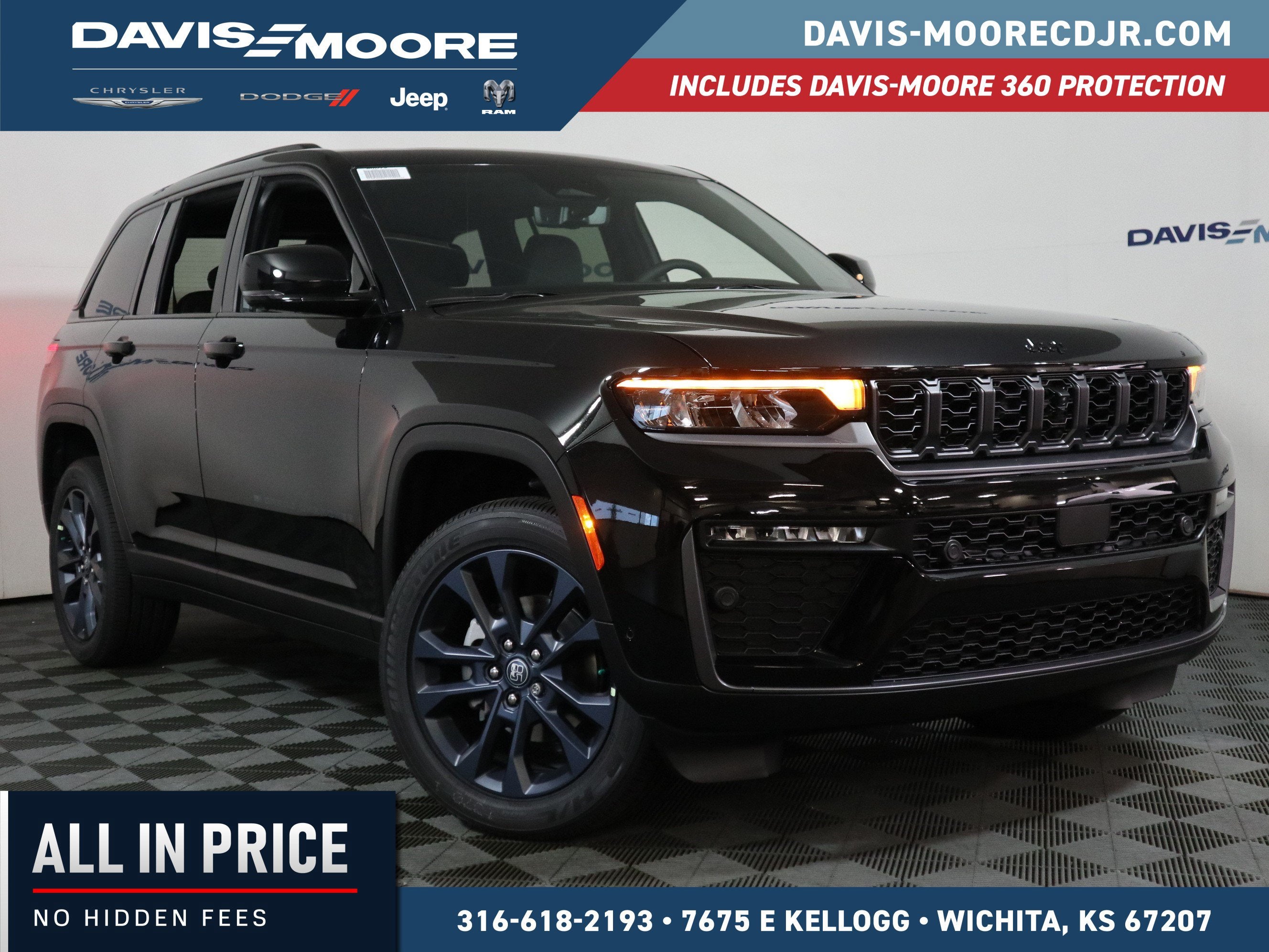 2026 Jeep Grand Cherokee 85th Anniversary Edition 4x4 in Diamond Black Crystal Pearlcoat — front three-quarter view