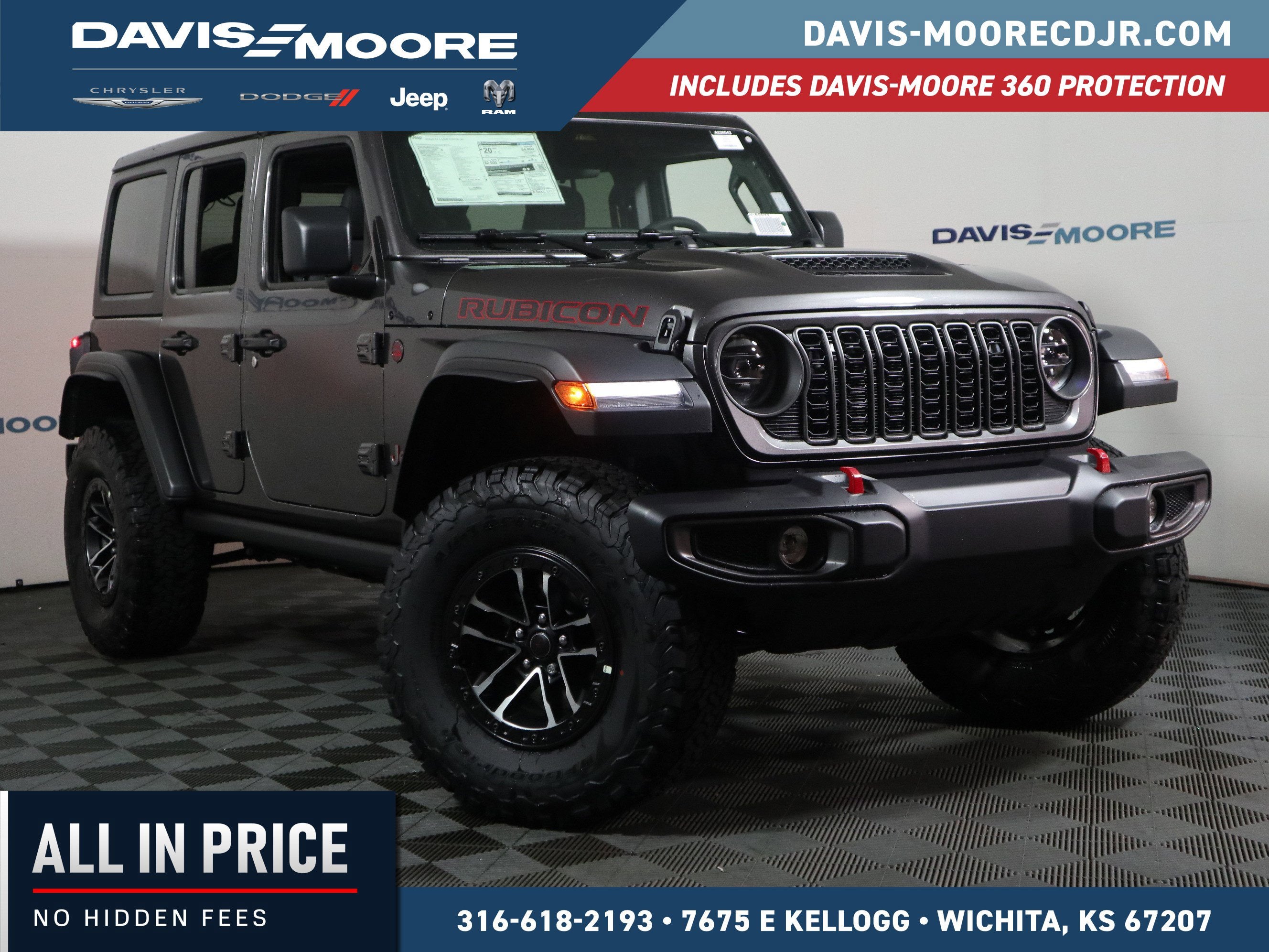 2026 Jeep Wrangler Rubicon 4x4 in Granite Crystal Metallic Clearcoat — front three-quarter view