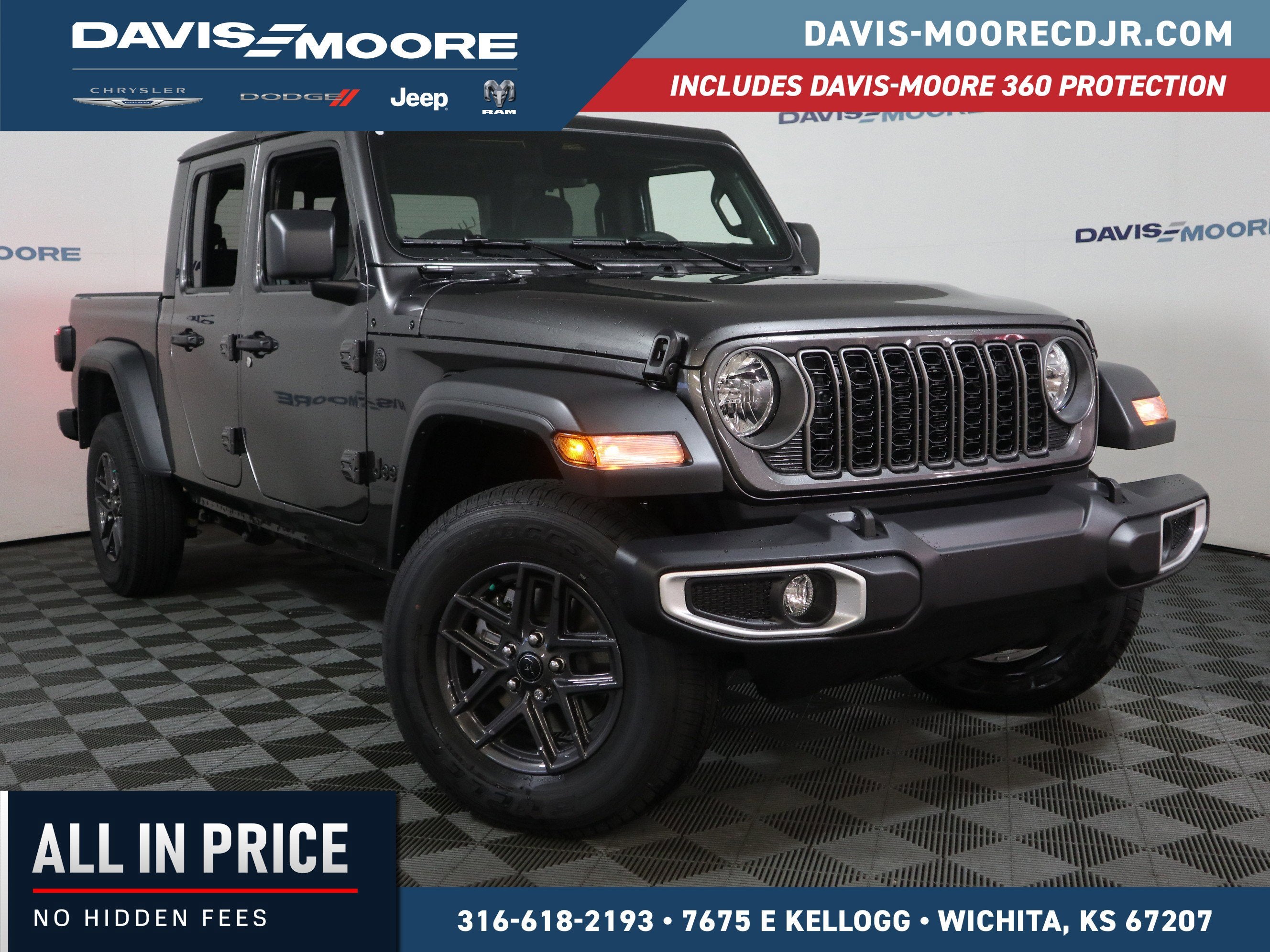 2026 Jeep Gladiator Sport S 4x4 in Granite Crystal Metallic Clearcoat — front three-quarter view