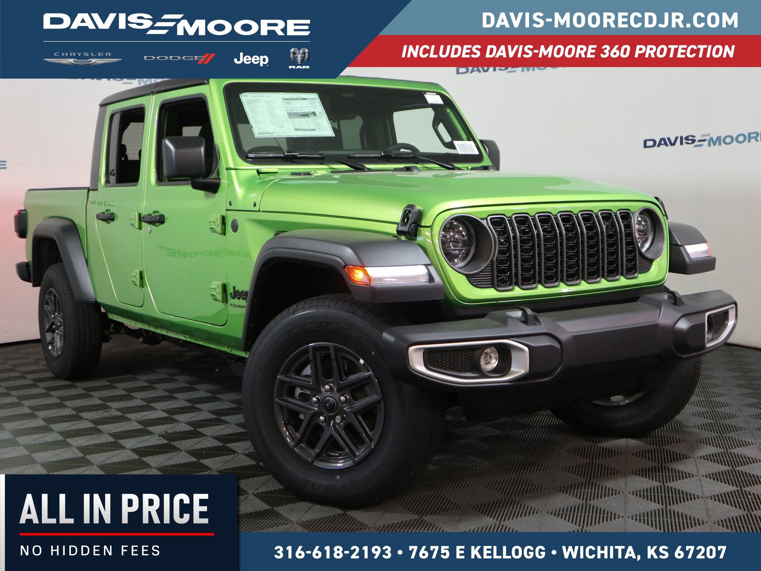 2026 Jeep Gladiator Sport S 4x4 in Mojito — front three-quarter view