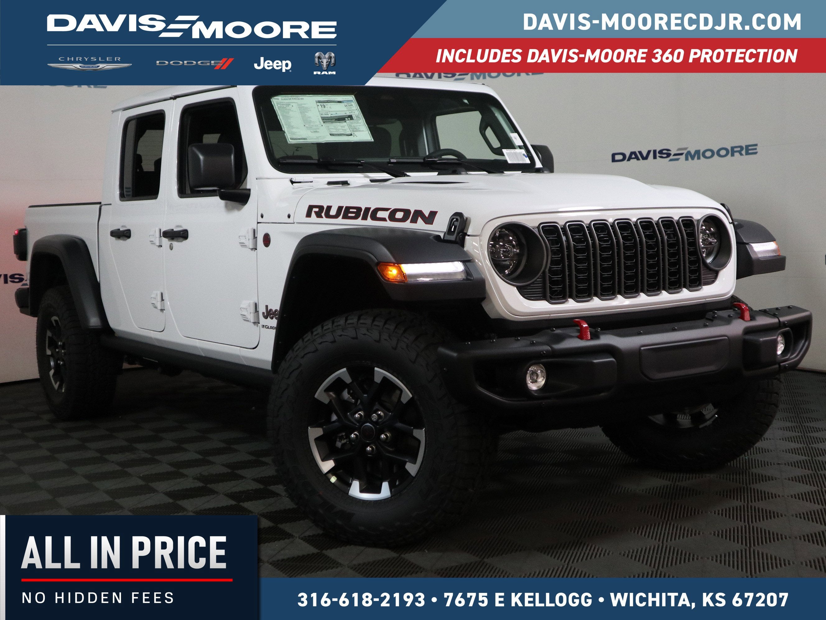 2026 Jeep Gladiator Rubicon 4x4 in Bright White Clearcoat — front three-quarter view