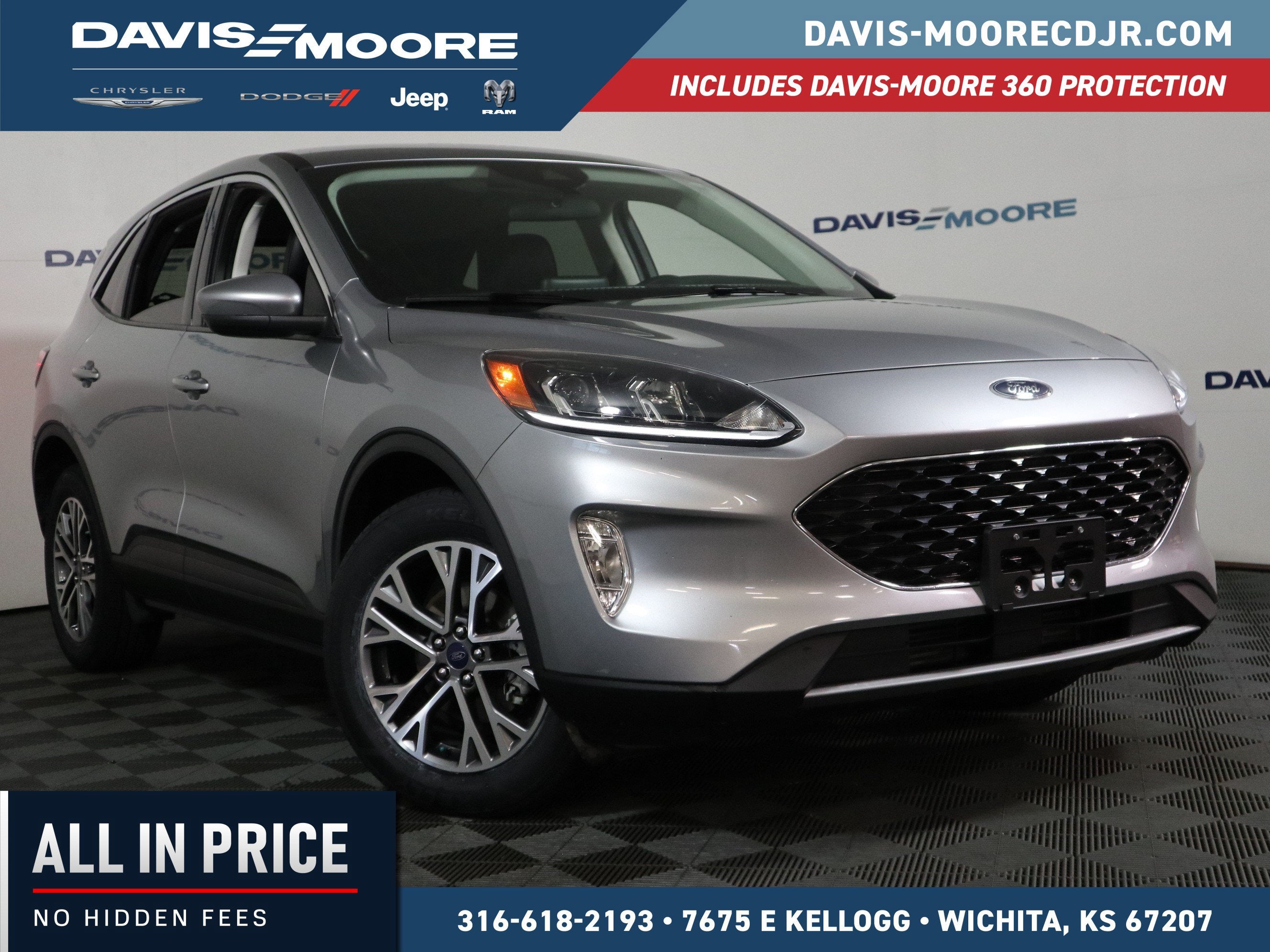 2022 Ford Escape SEL AWD in Silver Metallic — front three-quarter view