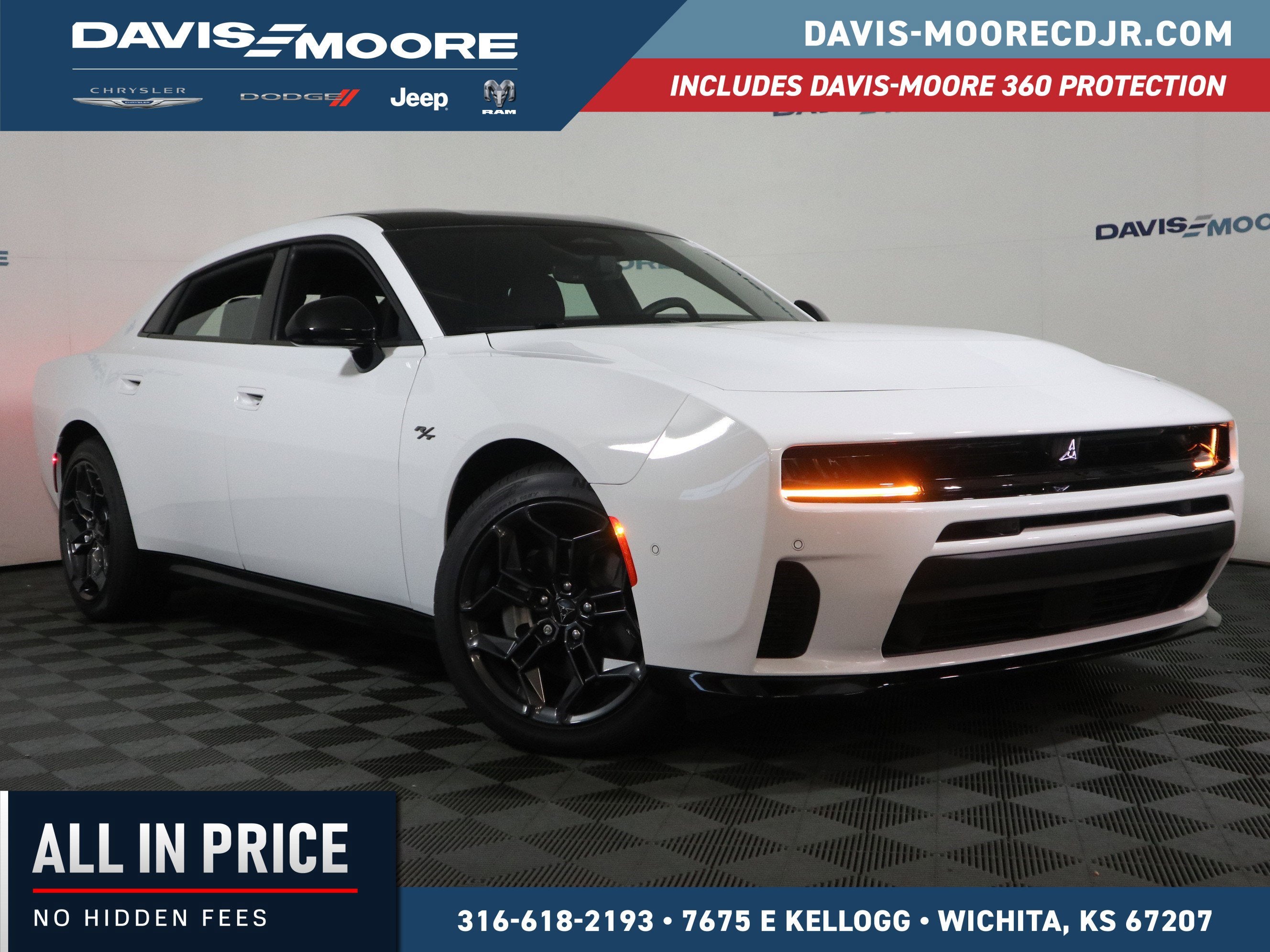 2026 Dodge Charger R/T Plus AWD in White Knuckle — front three-quarter view