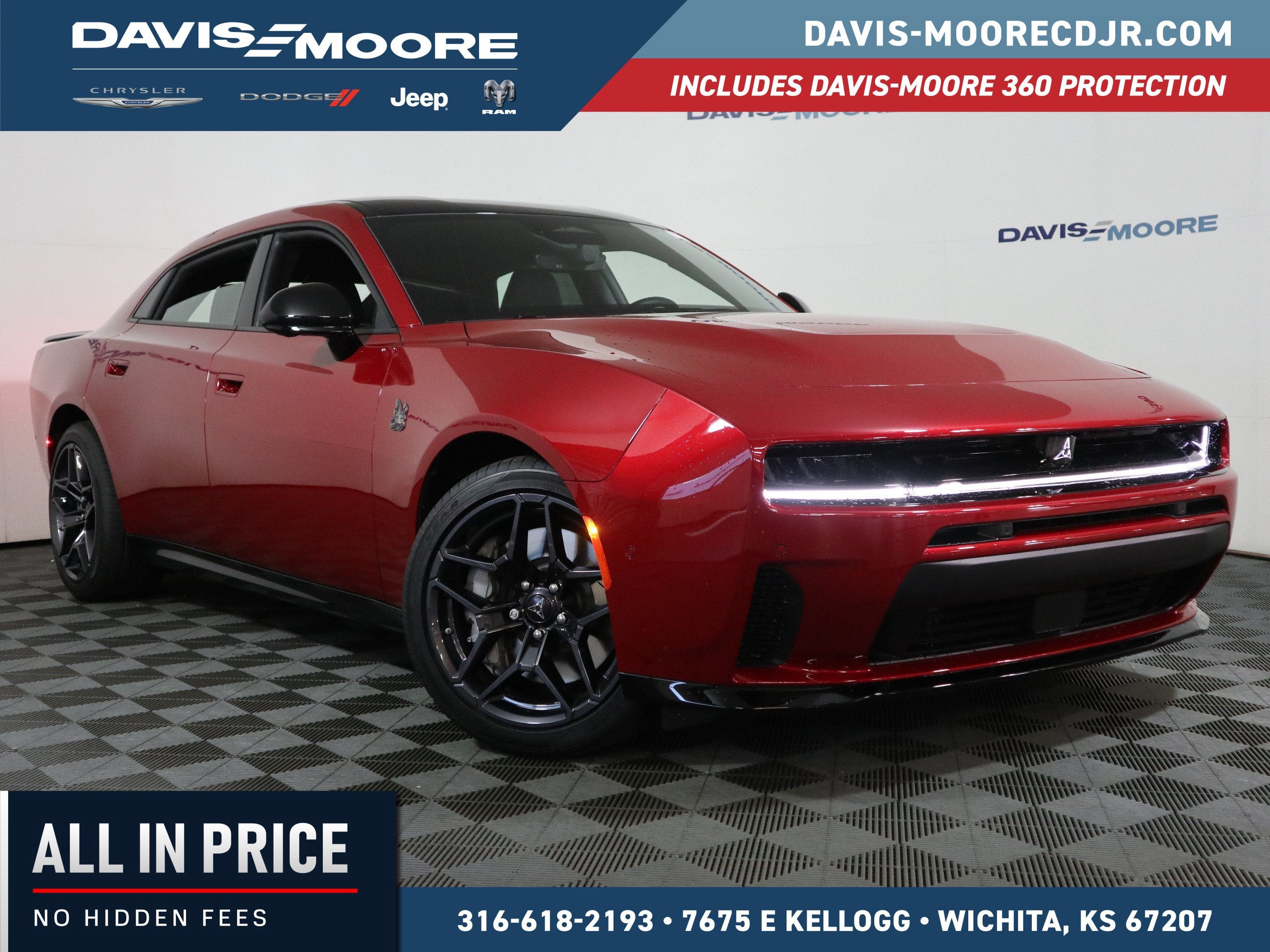 2026 Dodge Charger Scat Pack Plus AWD in Redeye — front three-quarter view