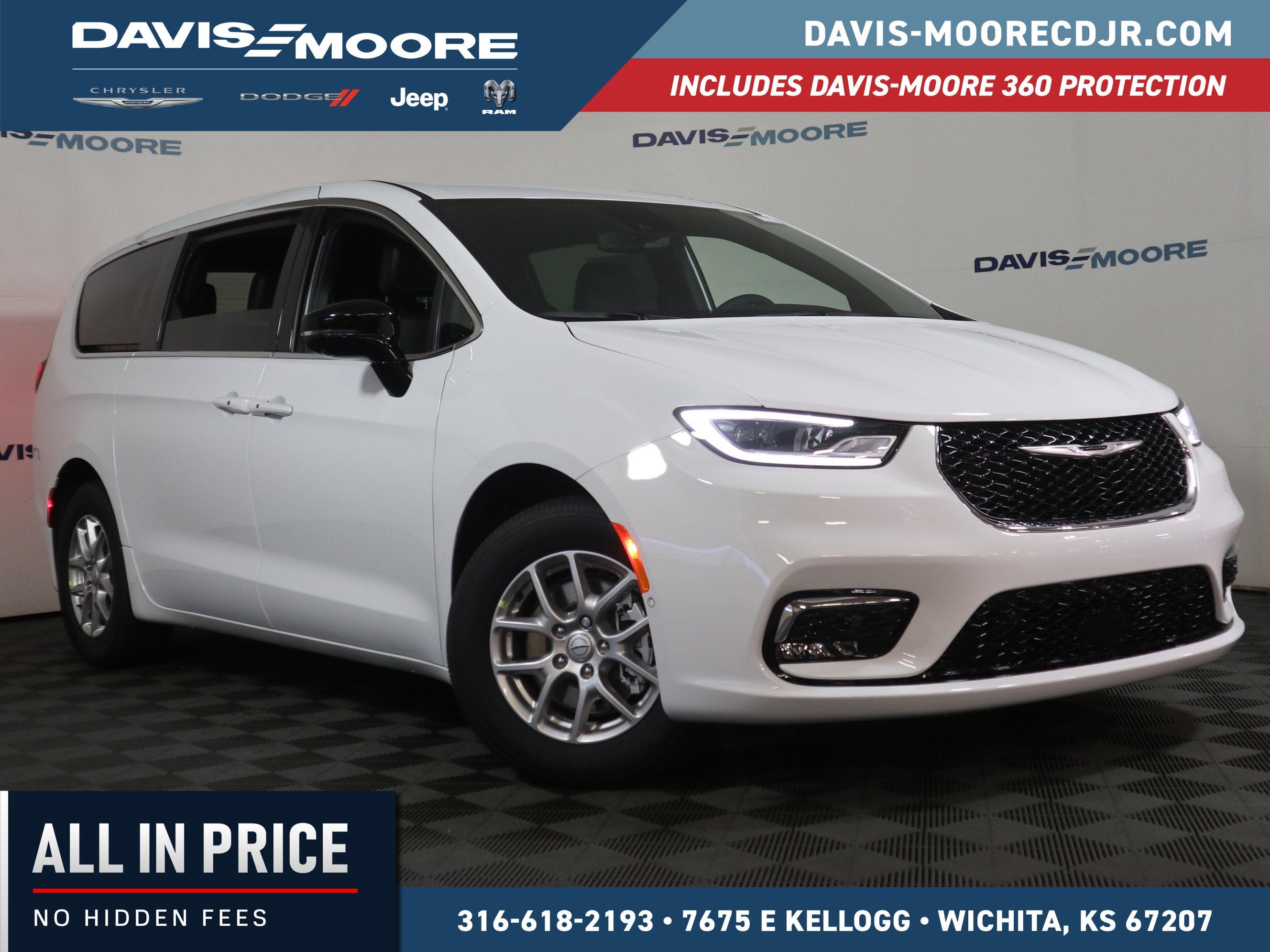 2026 Chrysler Pacifica Select in Bright White Clearcoat — front three-quarter view