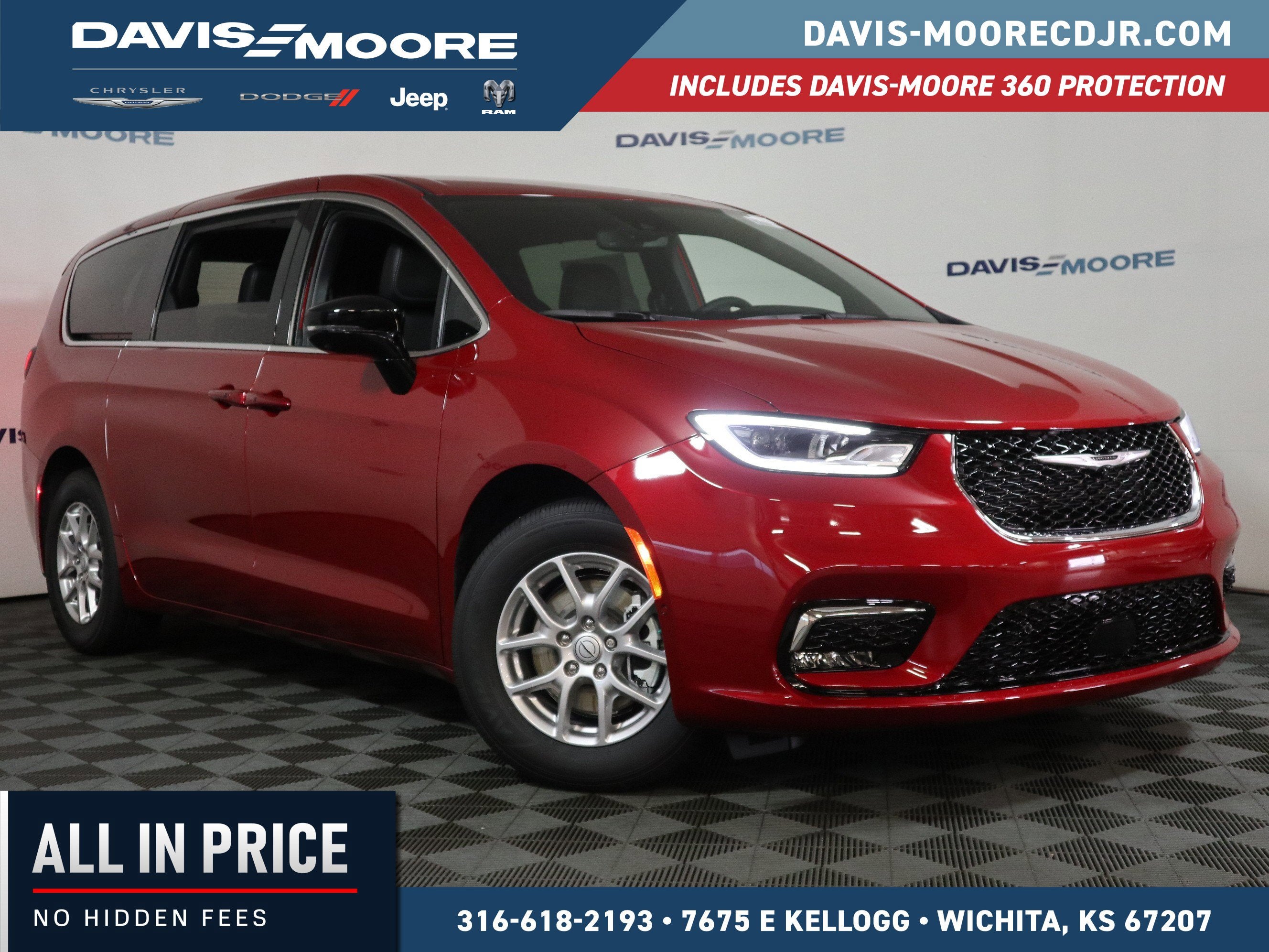 2026 Chrysler Pacifica Select in Red Hot Pearlcoat — front three-quarter view