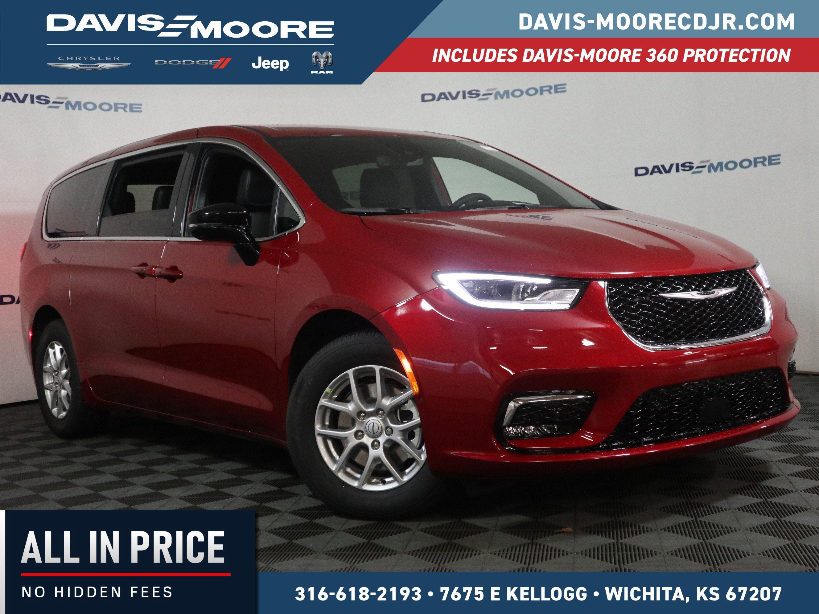 2026 Chrysler Pacifica Select in Red Hot Pearlcoat — front three-quarter view
