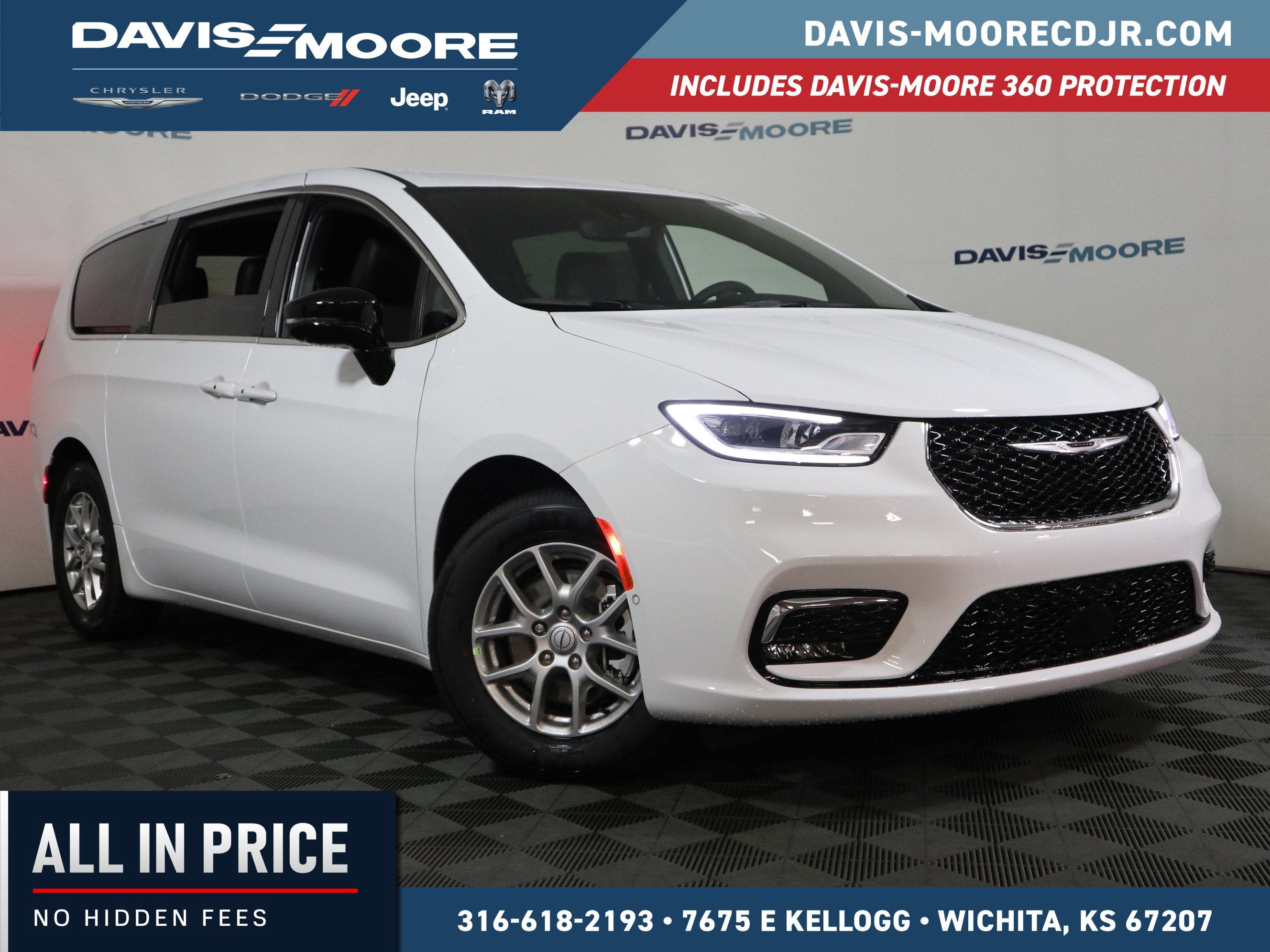 2026 Chrysler Pacifica Select in Bright White Clearcoat — front three-quarter view