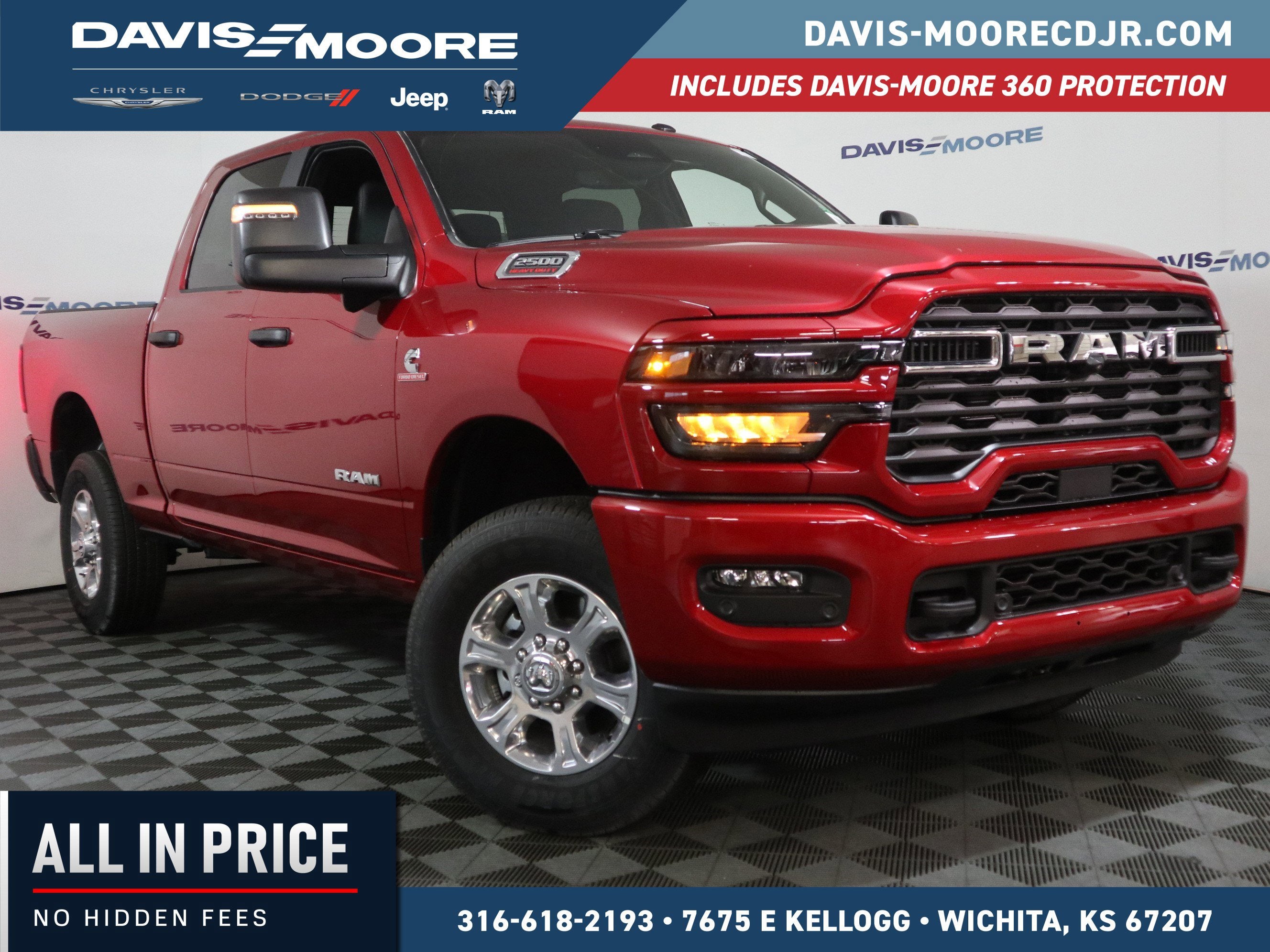 2026 RAM 2500 Big Horn Crew Cab 4x4 in Molten Red Pearlcoat — front three-quarter view