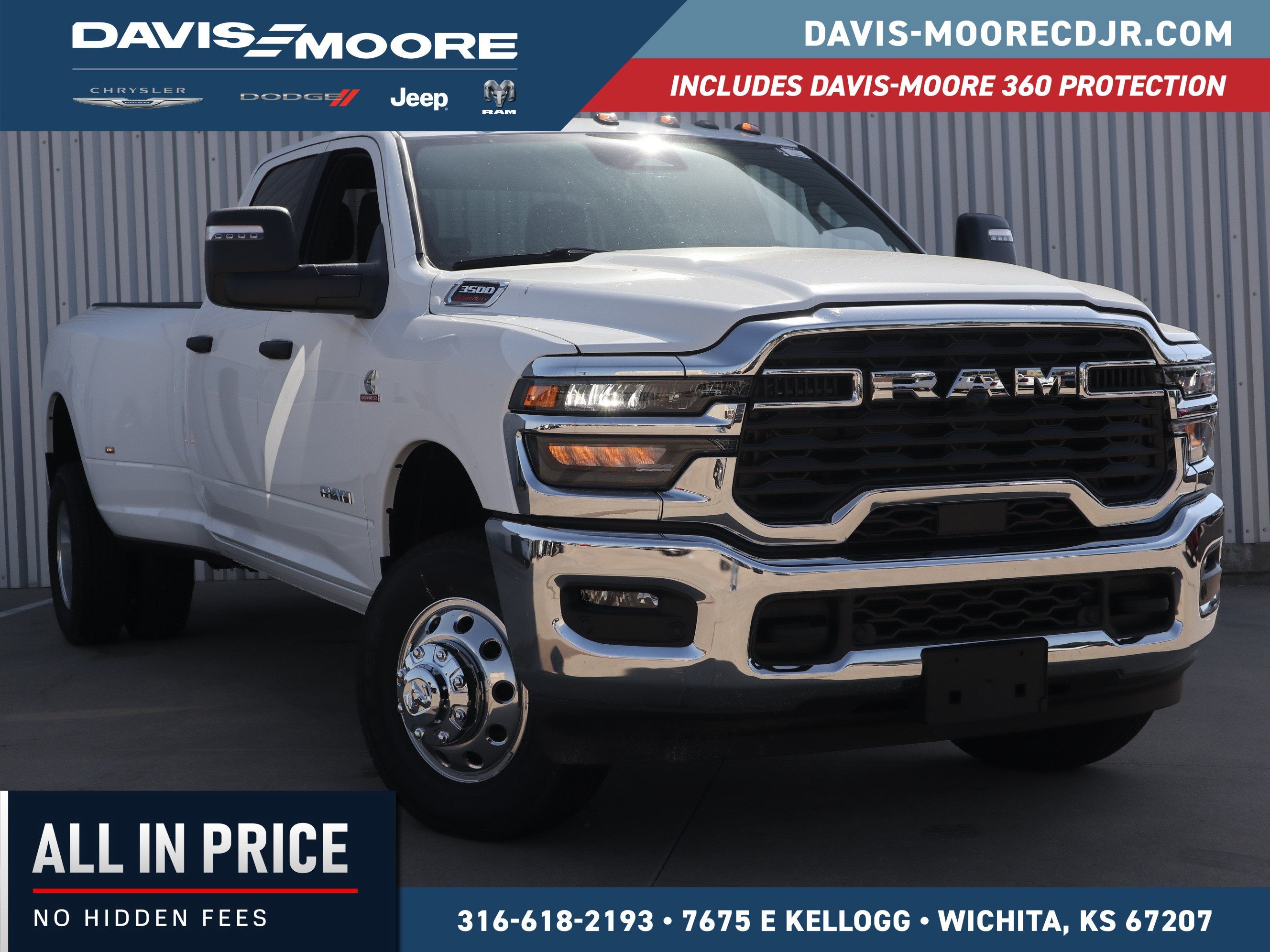 2026 RAM 3500 Big Horn Crew Cab 4x4 in Bright White Clearcoat — front three-quarter view