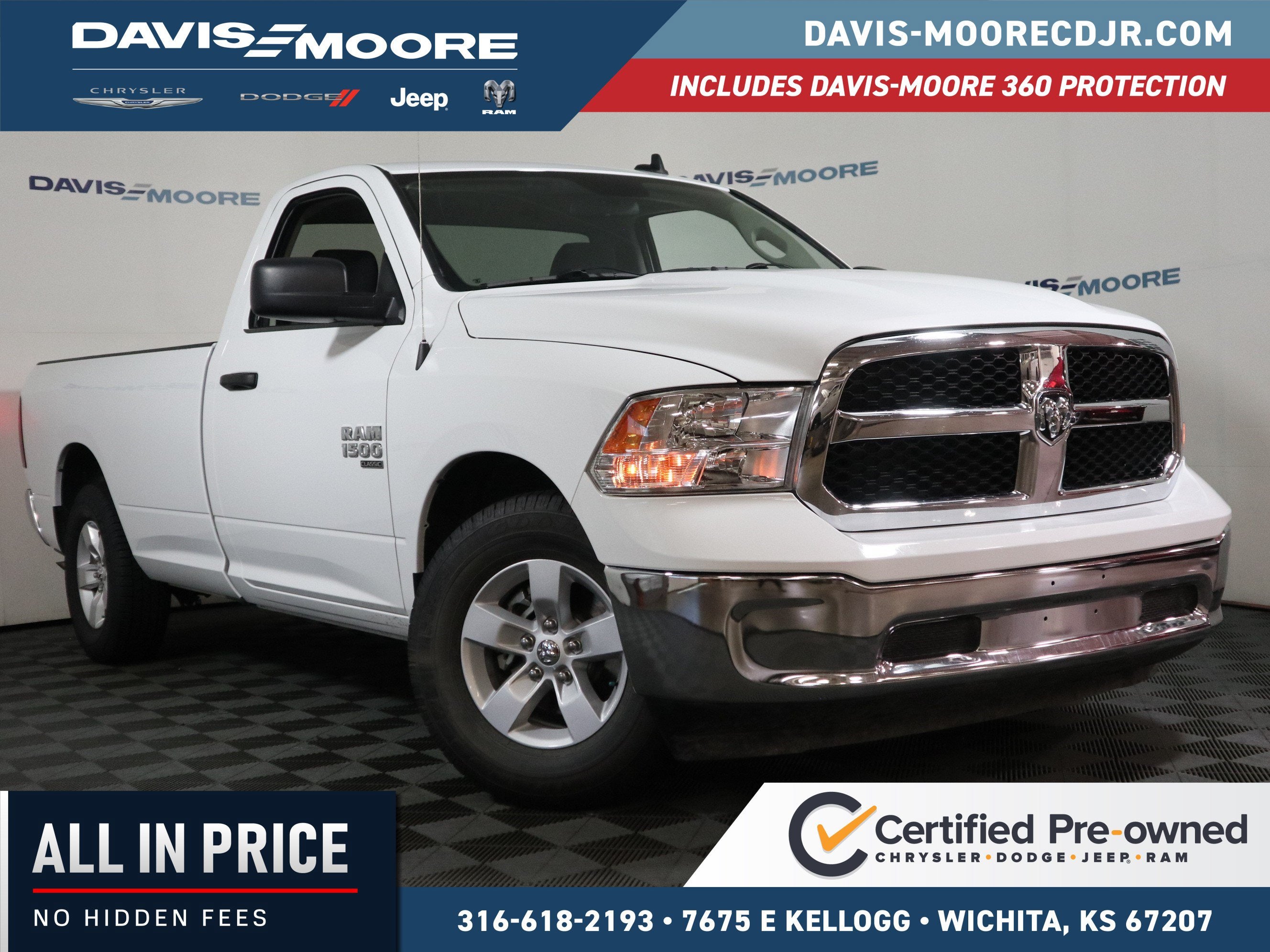 2023 RAM 1500 Classic Tradesman in Bright White Clearcoat — front three-quarter view