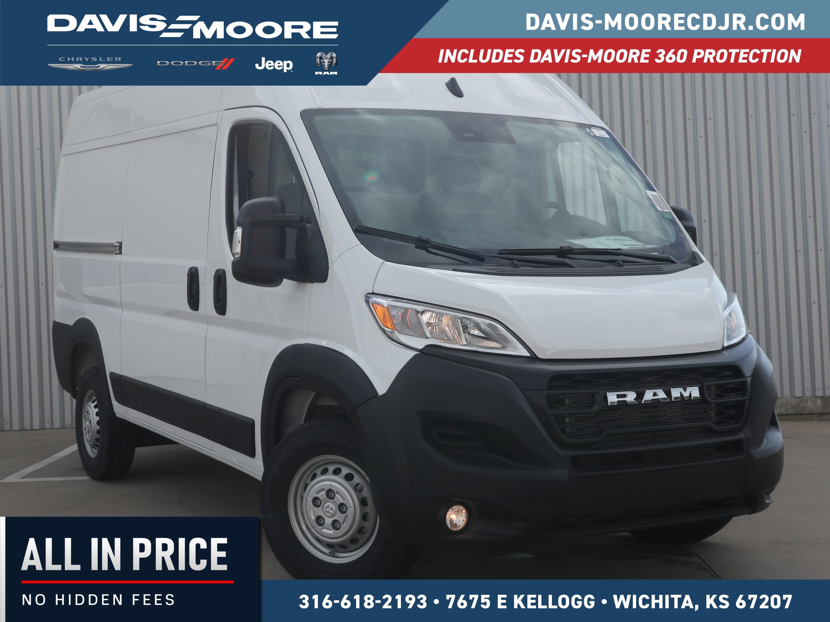 2026 RAM ProMaster Cargo Van Tradesman in Bright White Clearcoat — front three-quarter view