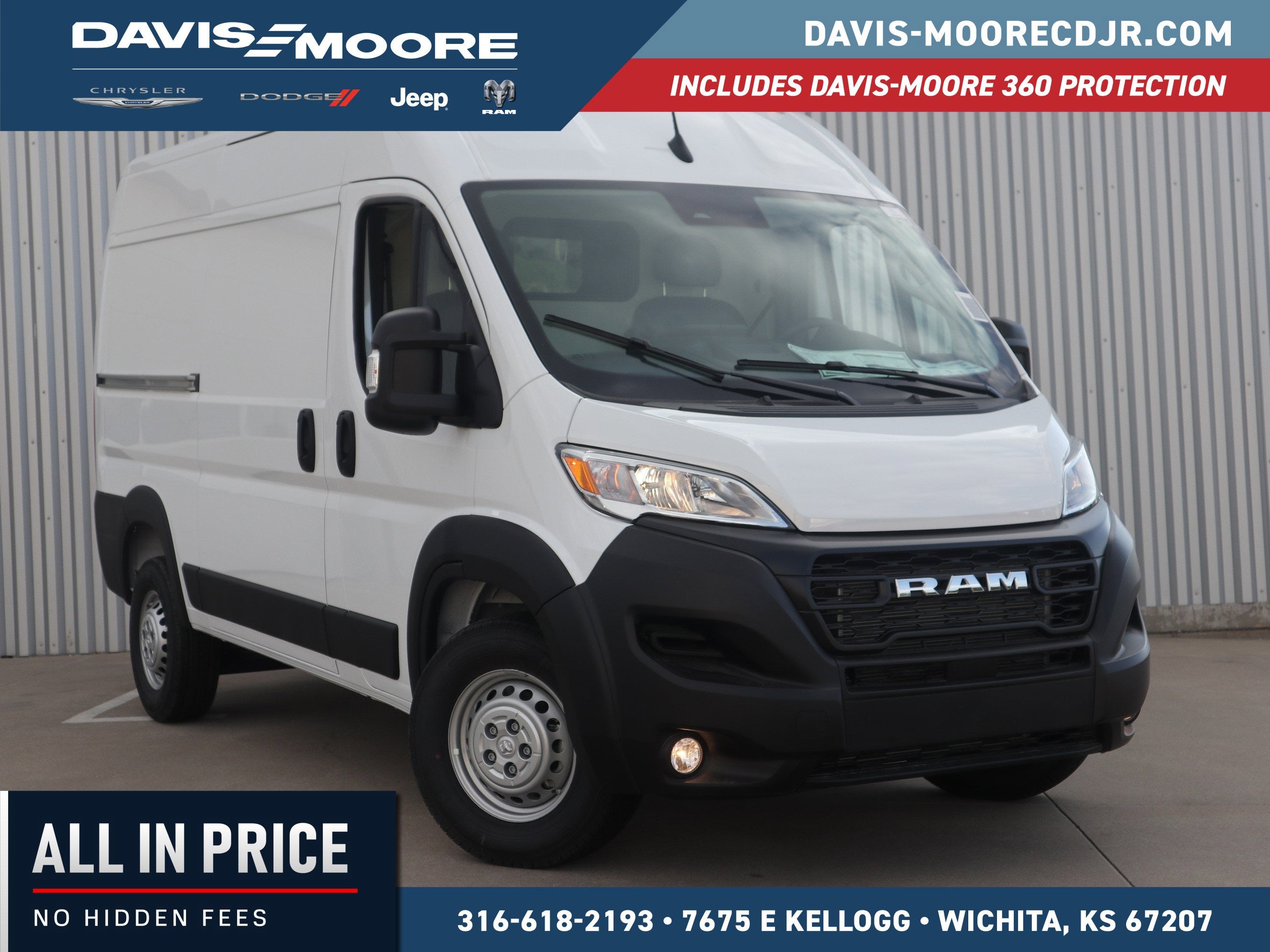 2026 RAM ProMaster Cargo Van Tradesman in Bright White Clearcoat — front three-quarter view