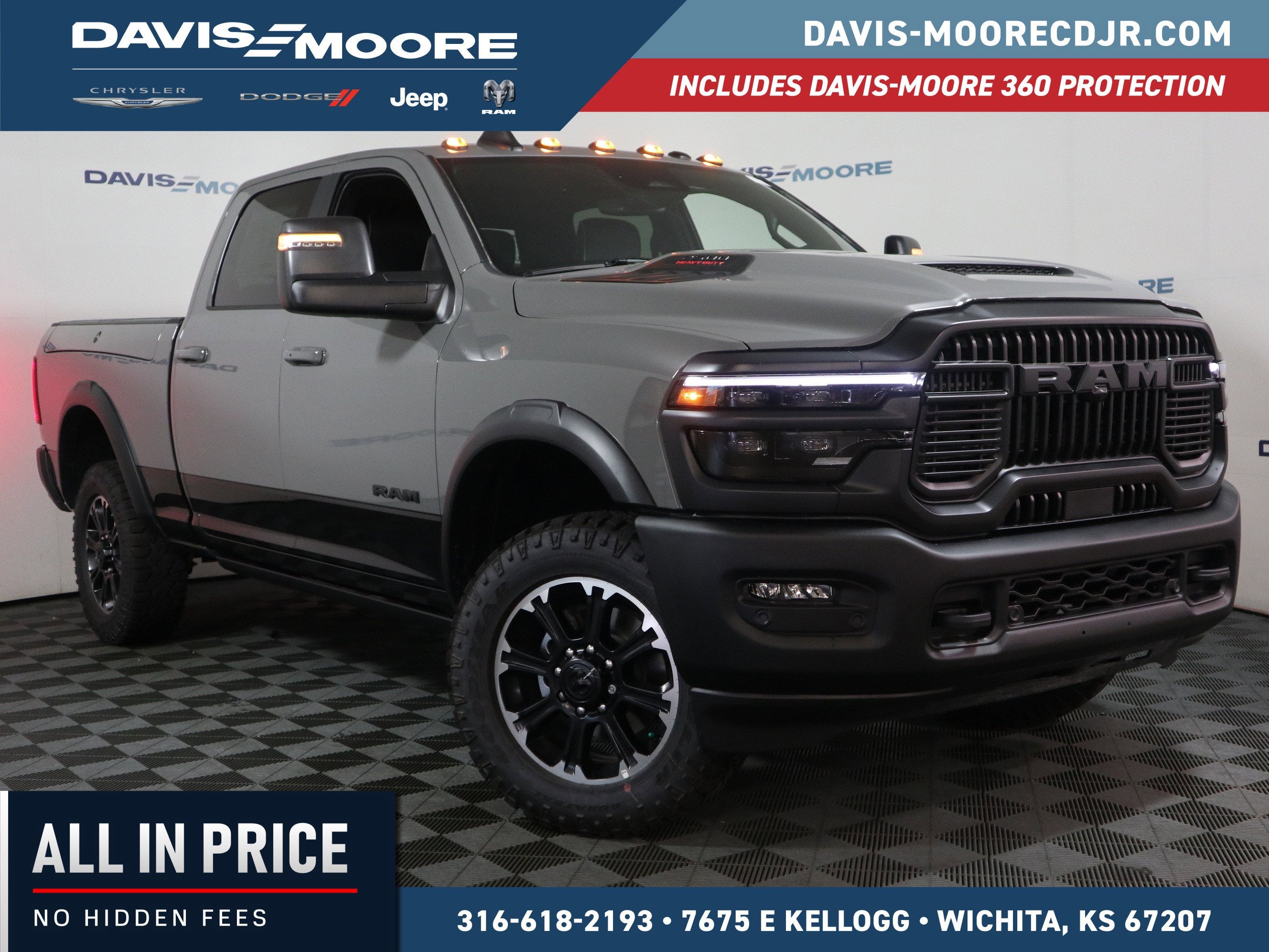 2026 RAM 2500 Rebel Crew Cab 4x4 in Ceramic Gray Clearcoat — front three-quarter view