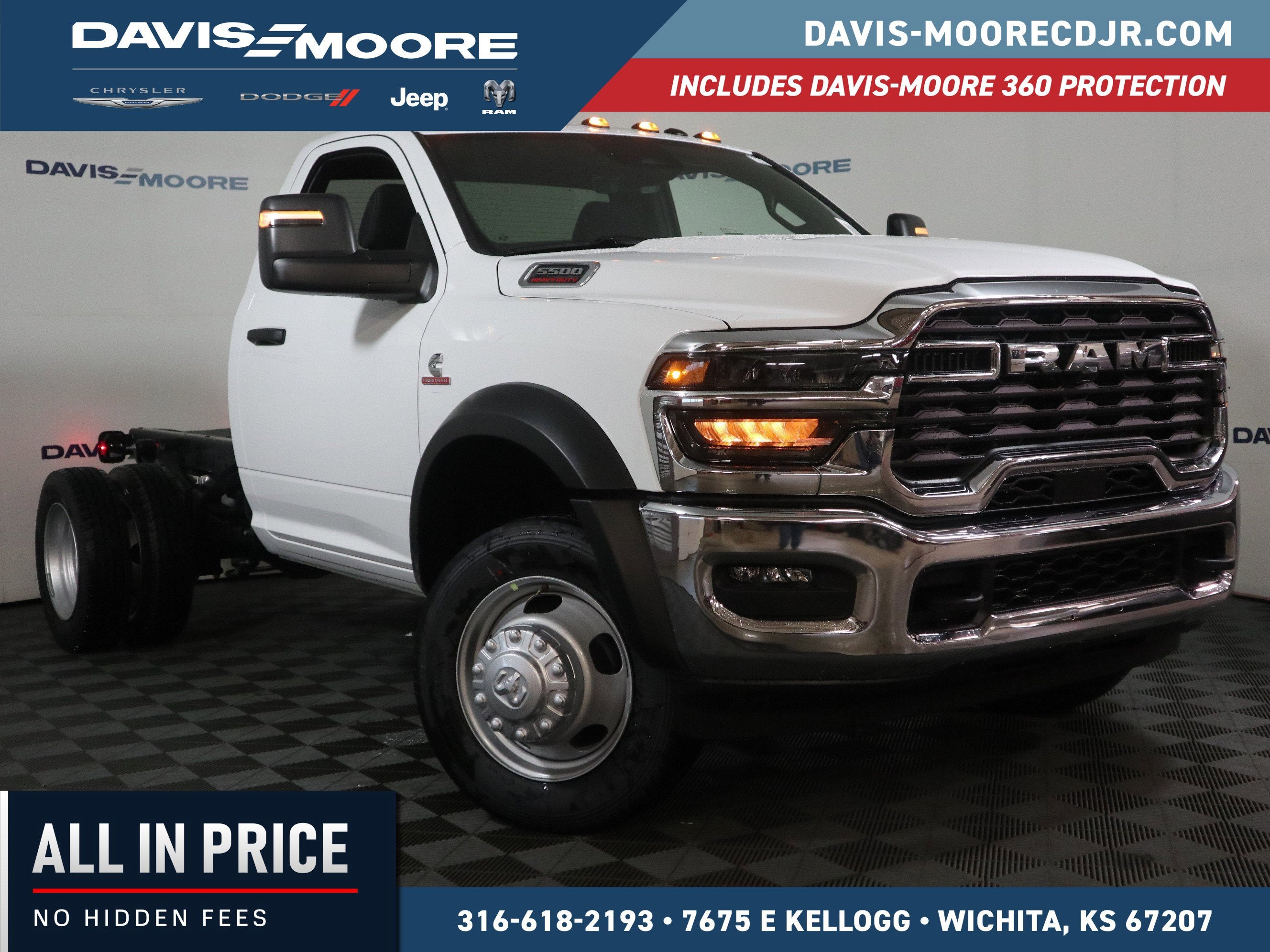 2026 RAM 5500 Chassis Cab Tradesman Reg Cab 4x4 in Bright White Clearcoat — front three-quarter view