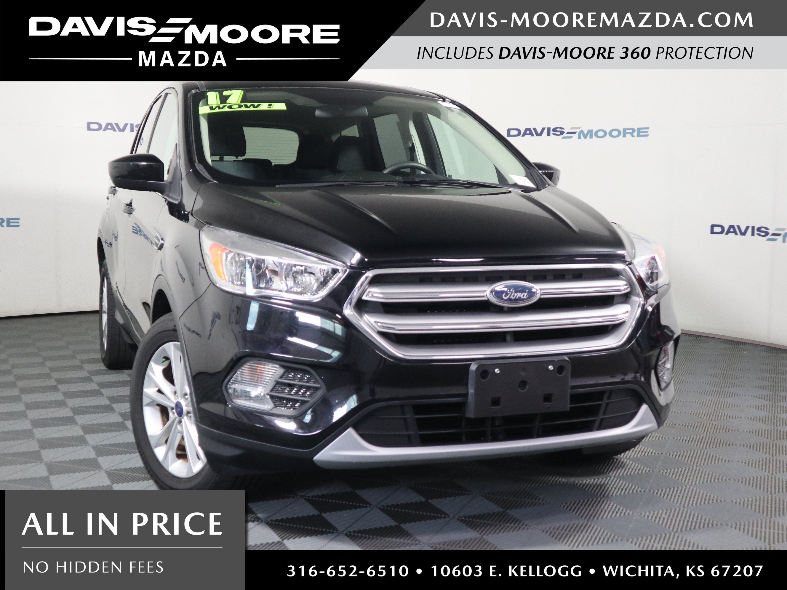 2017 Ford Escape SEL 4WD in Shadow Black — front three-quarter view