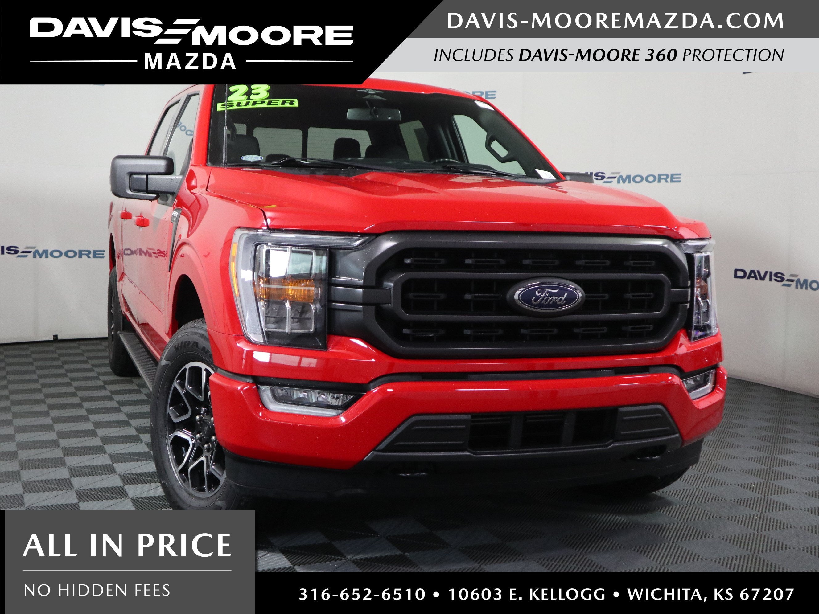 2023 Ford F-150 XLT in Race Red — front three-quarter view