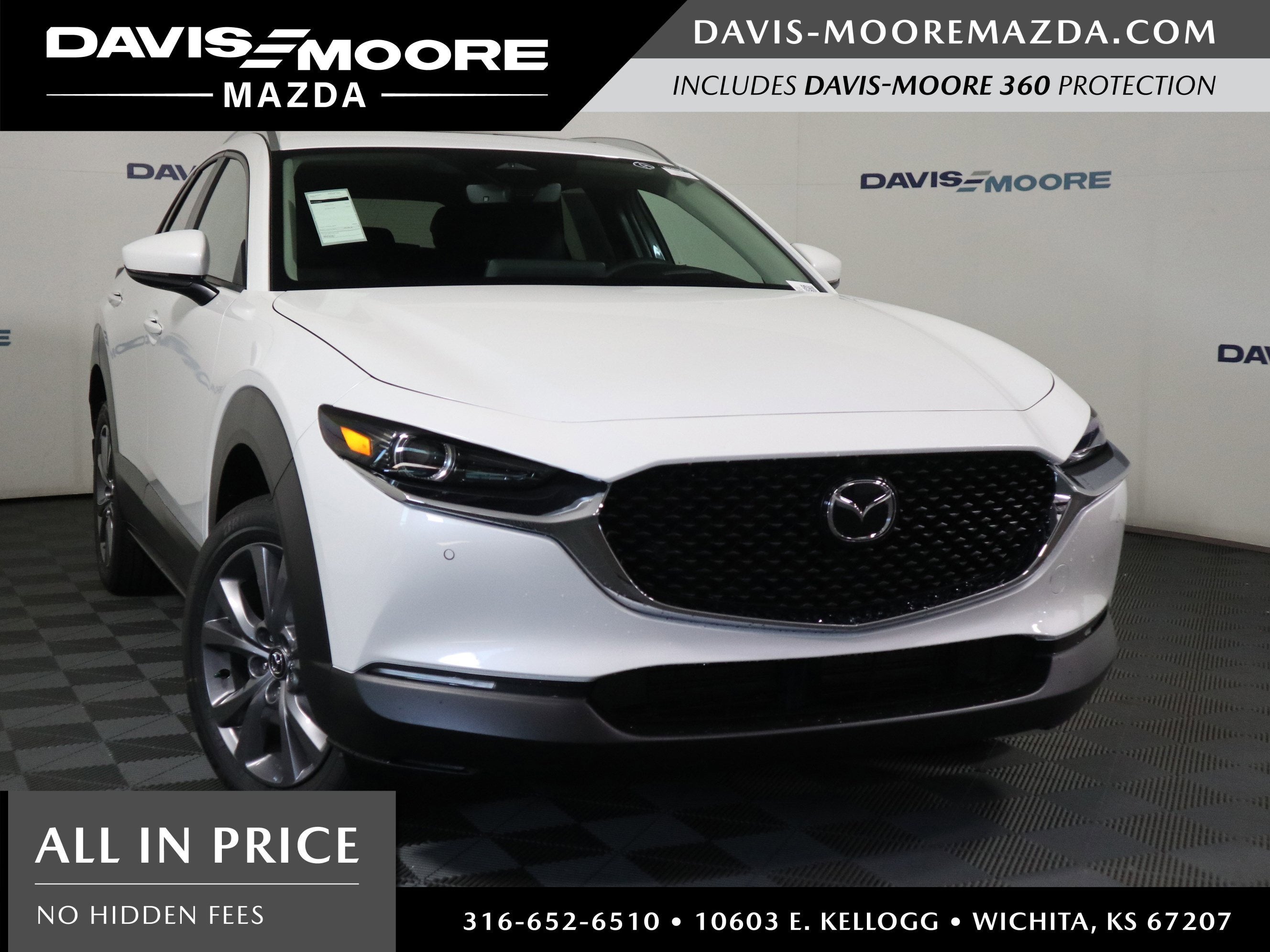 2026 Mazda Mazda CX-30 2.5 S Premium AWD in Snowflake White Pearl — front three-quarter view