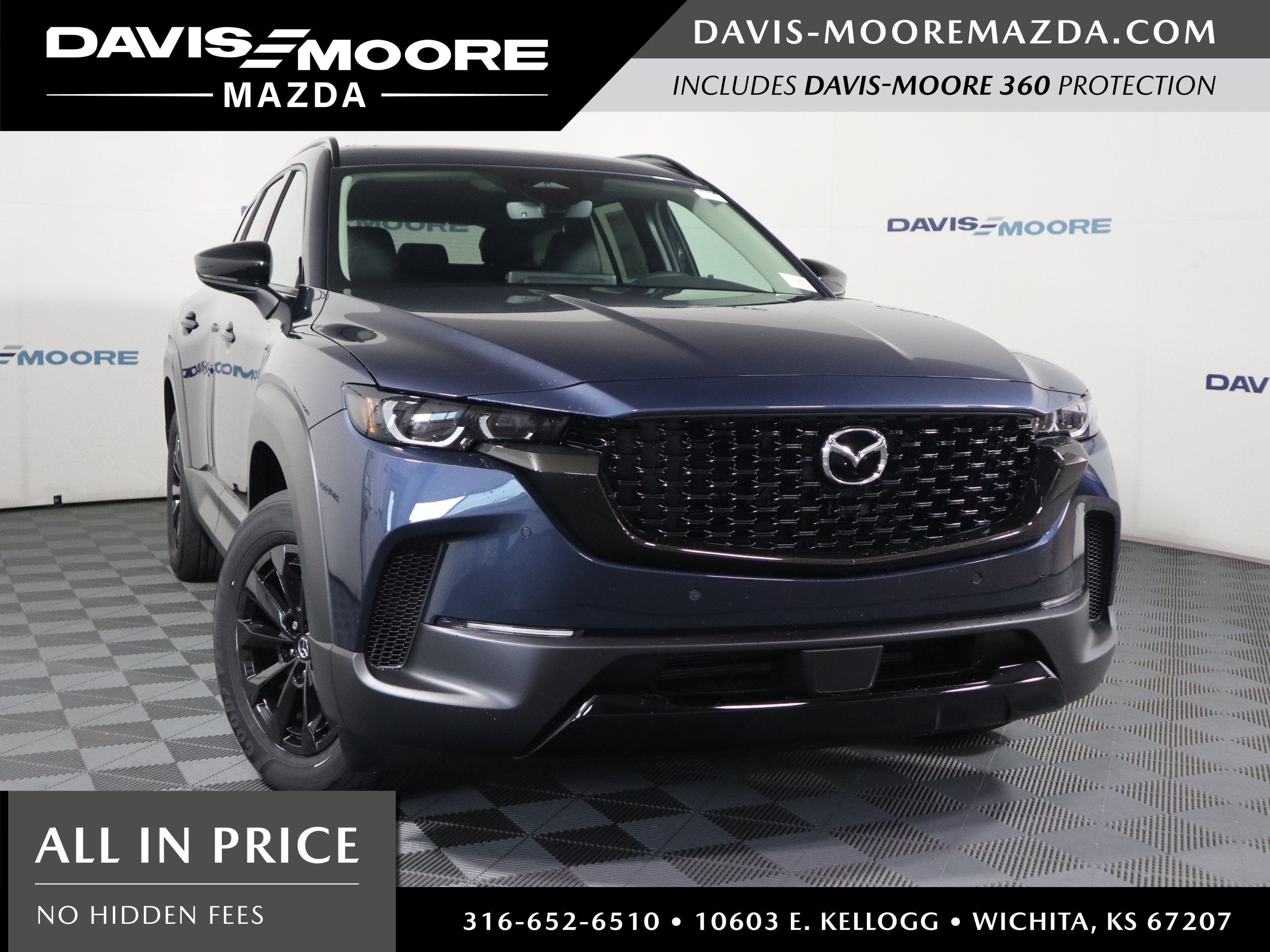 2026 Mazda Mazda CX-50 Hybrid Premium AWD in Ingot Blue Metallic — front three-quarter view