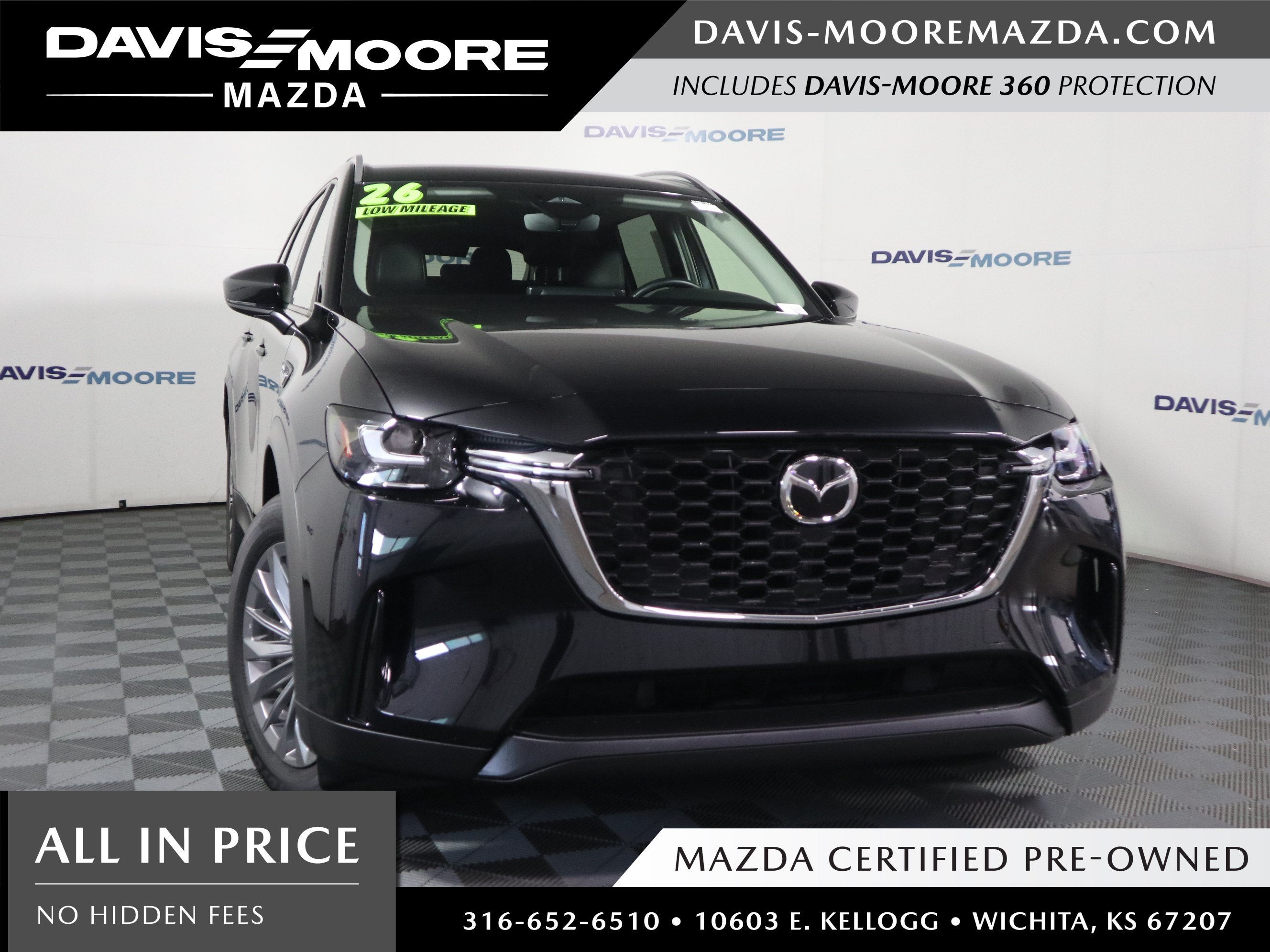 2026 Mazda Mazda CX-90 Select in Jet Black Mica — front three-quarter view