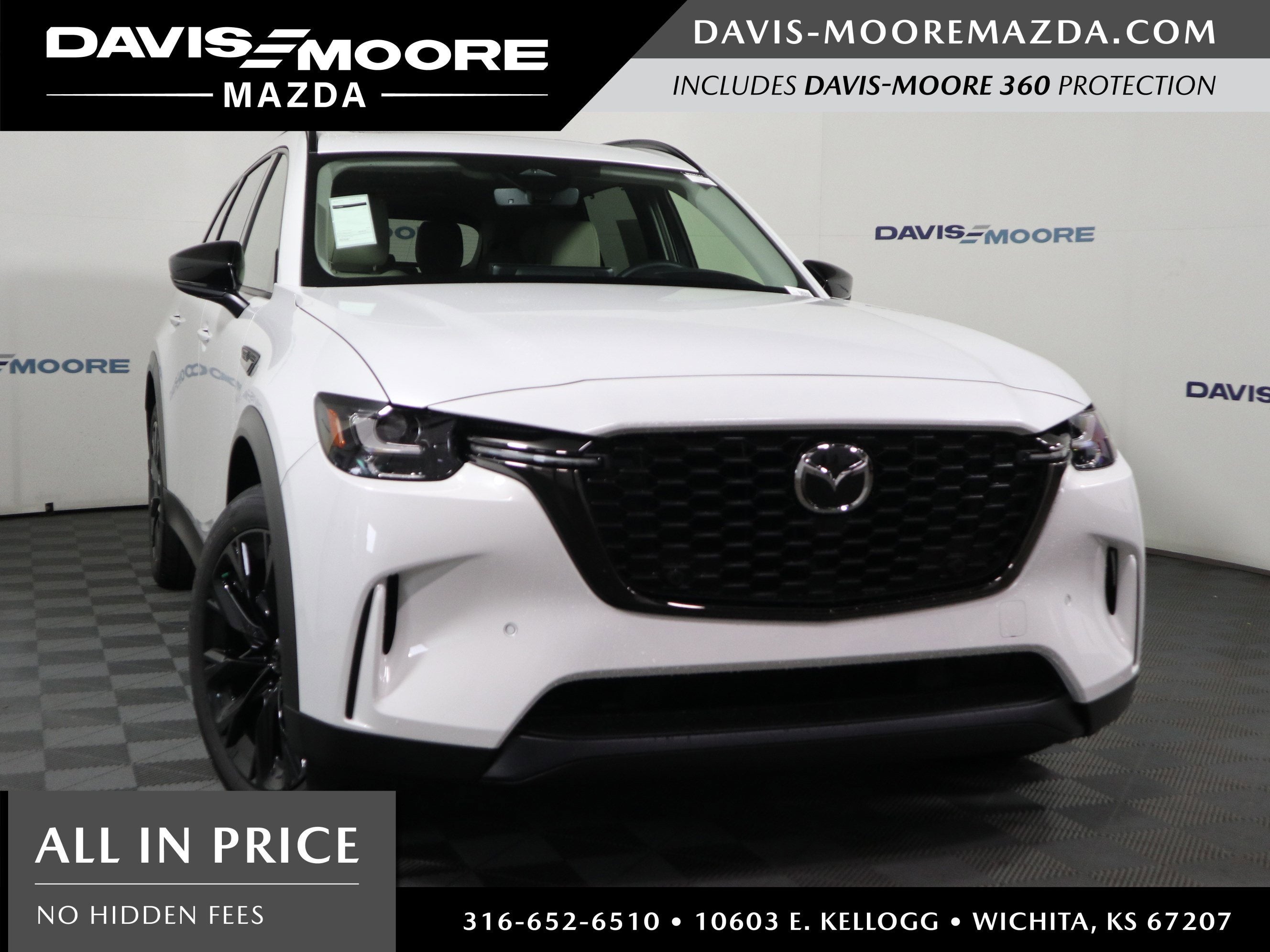 2026 Mazda Mazda CX-90 3.3 Turbo Premium Sport AWD in Rhodium White Premium — front three-quarter view