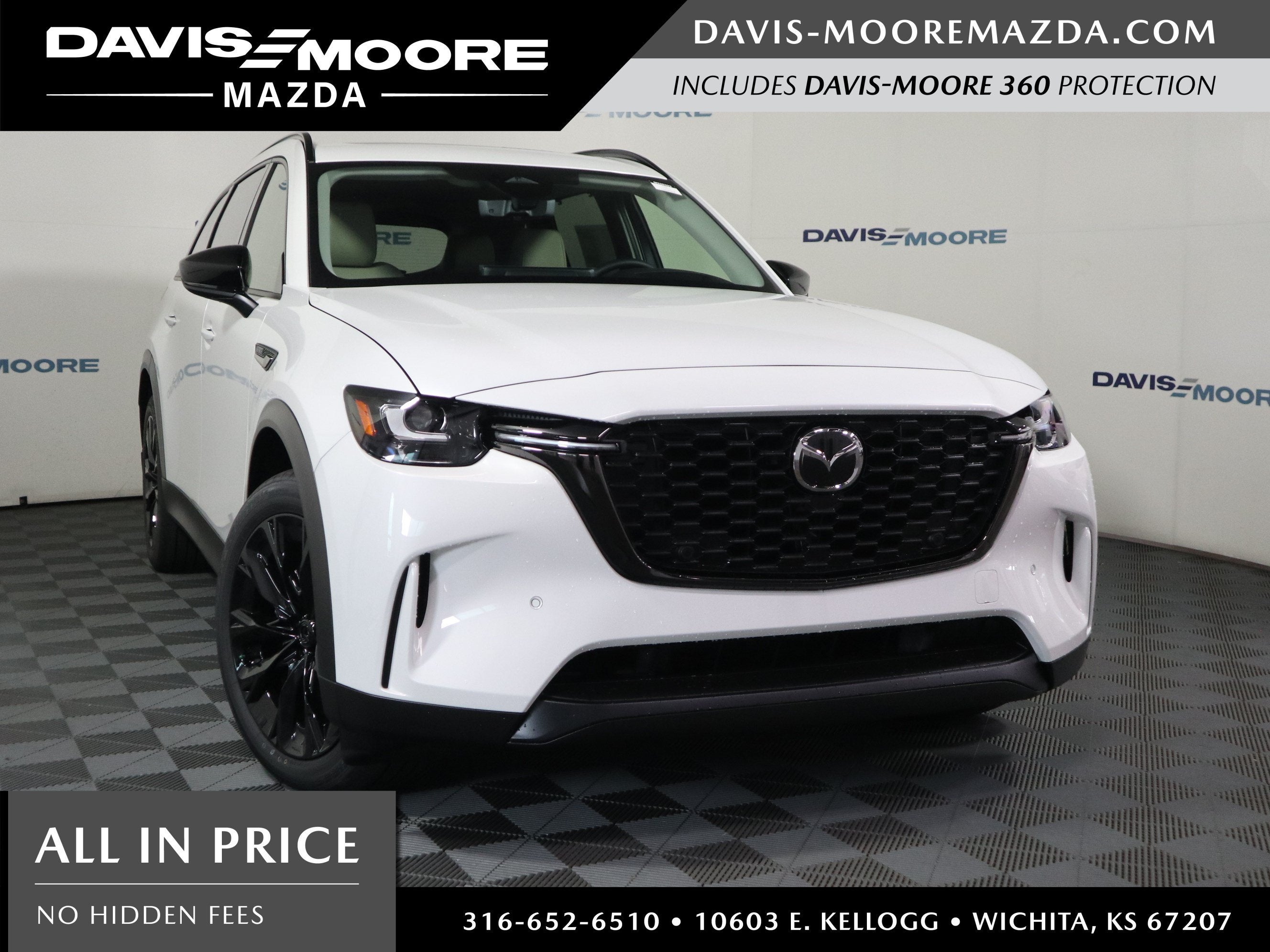 2026 Mazda Mazda CX-90 3.3 Turbo Premium Sport AWD in Rhodium White Premium — front three-quarter view