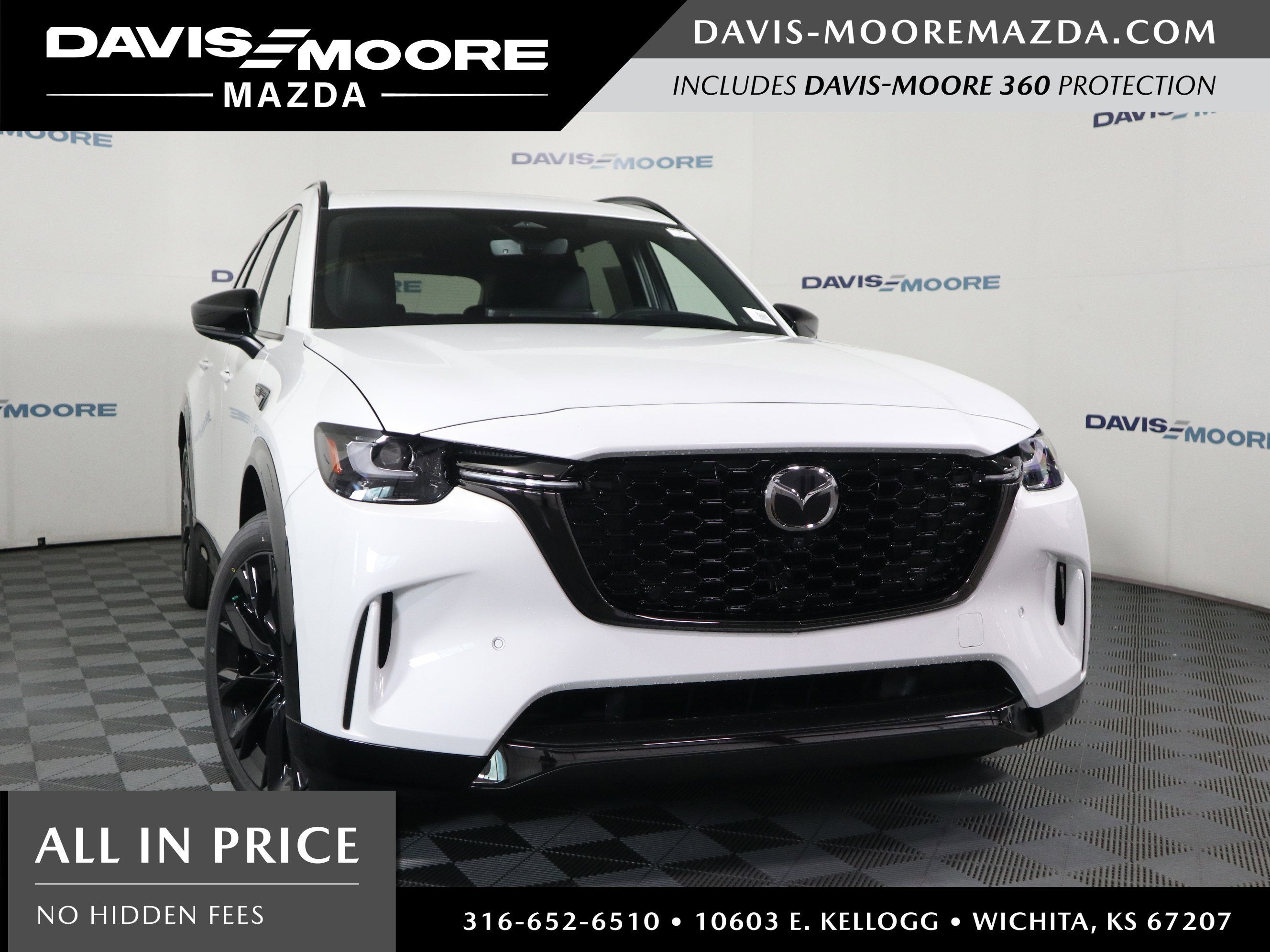 2026 Mazda Mazda CX-90 3.3 Turbo S Premium Sport AWD in Rhodium White Premium — front three-quarter view
