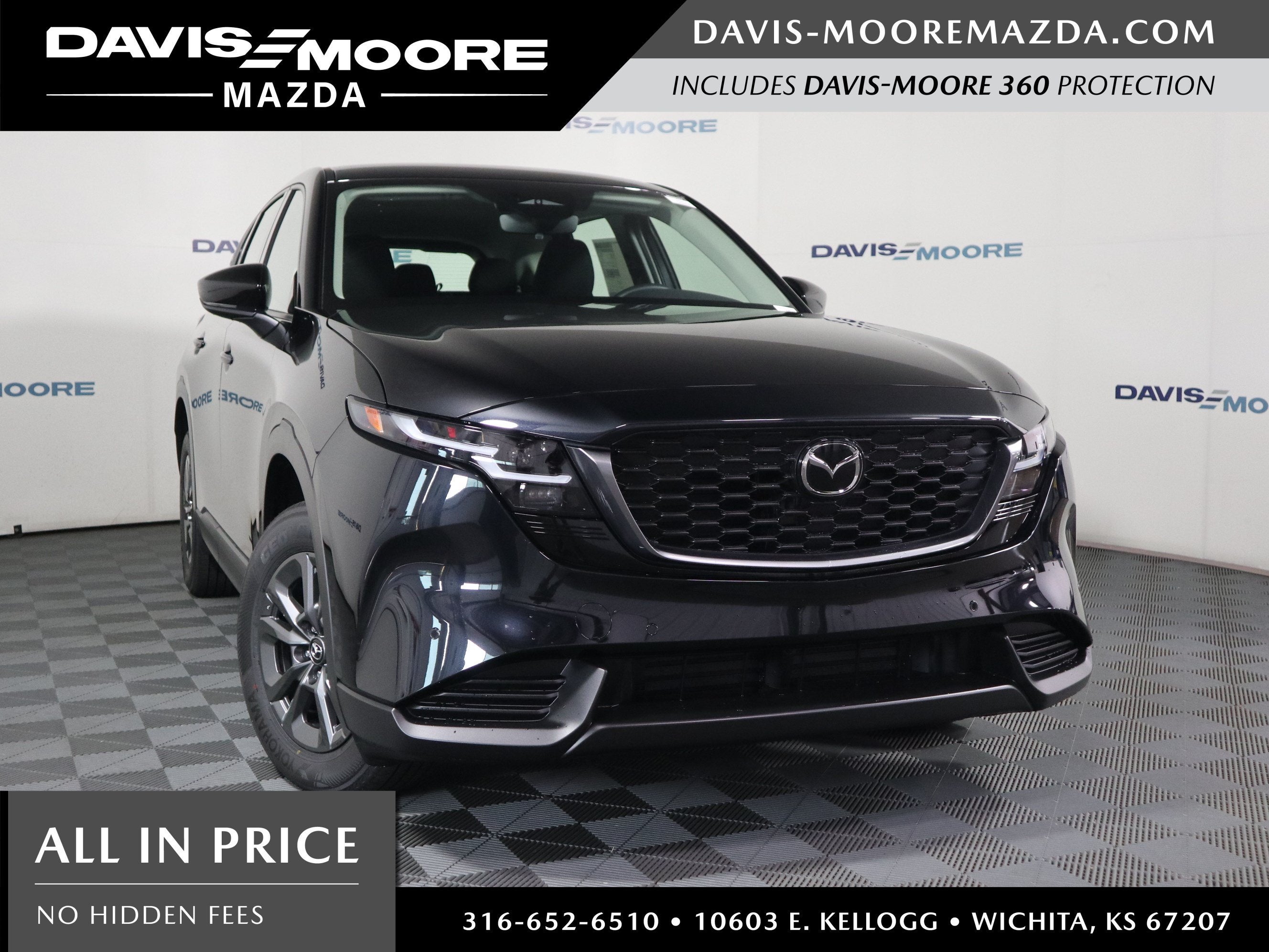 2026 Mazda Mazda CX-5 2.5 S AWD in Jet Black Mica — front three-quarter view