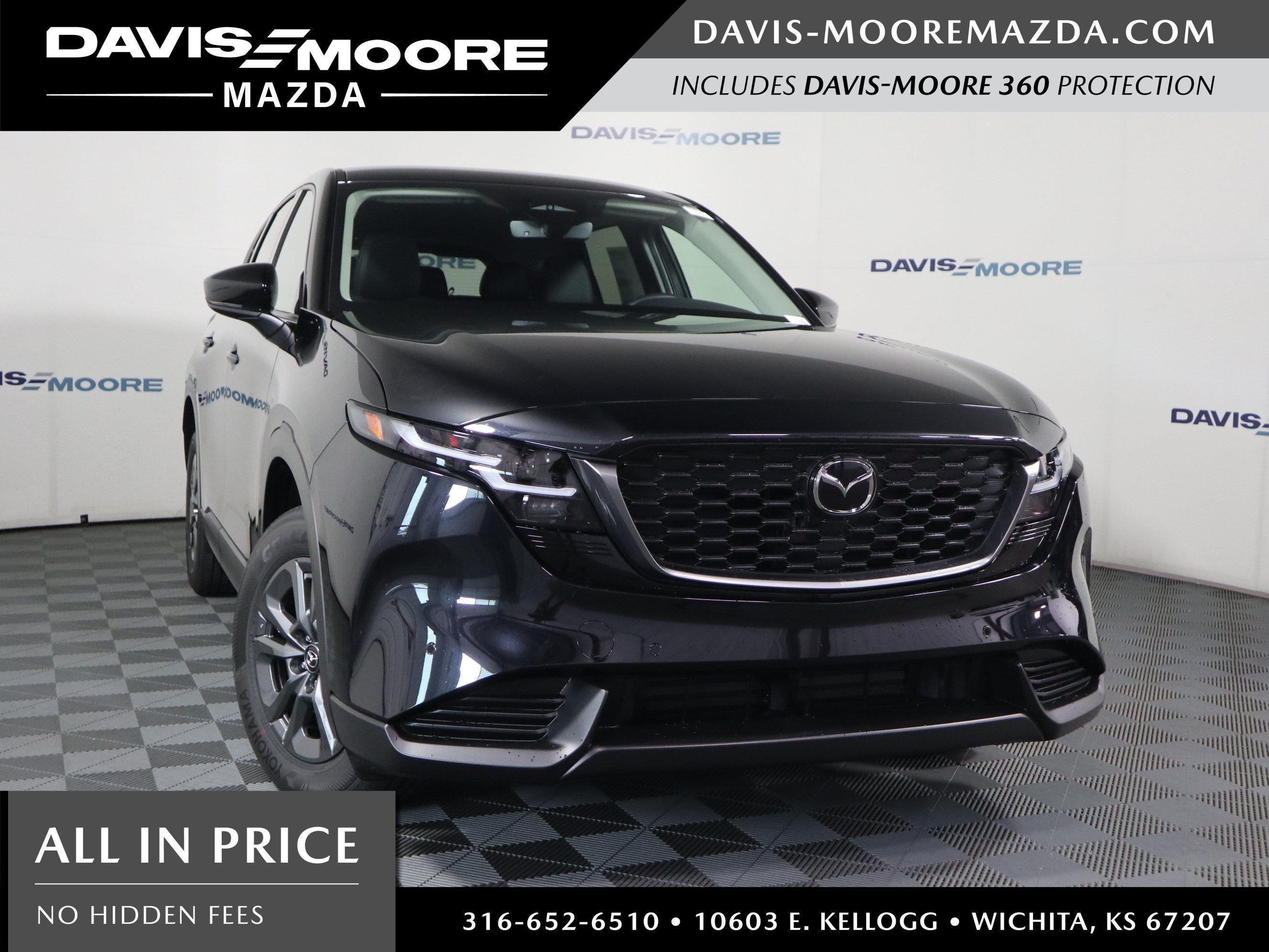 2026 Mazda Mazda CX-5 2.5 S Select AWD in Jet Black Mica — front three-quarter view
