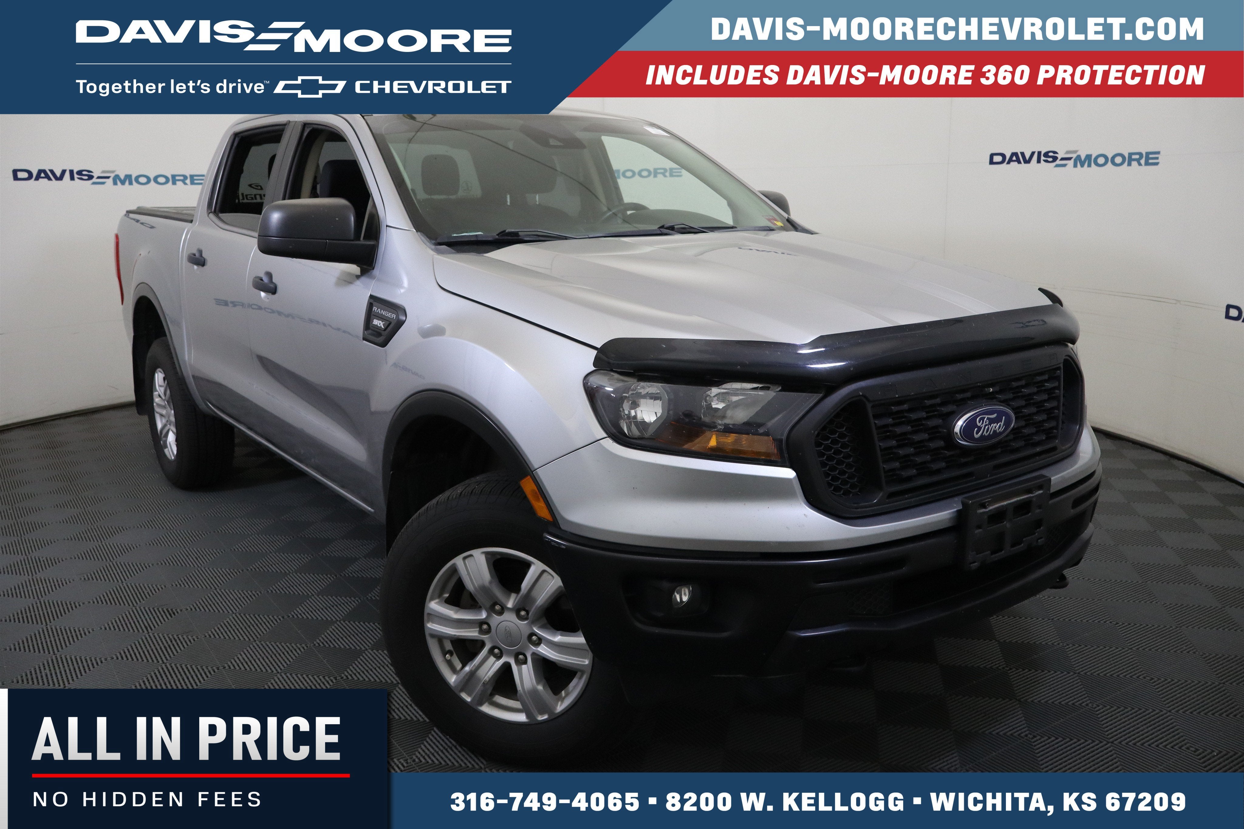2020 Ford Ranger XL 4WD in Iconic Silver — front three-quarter view