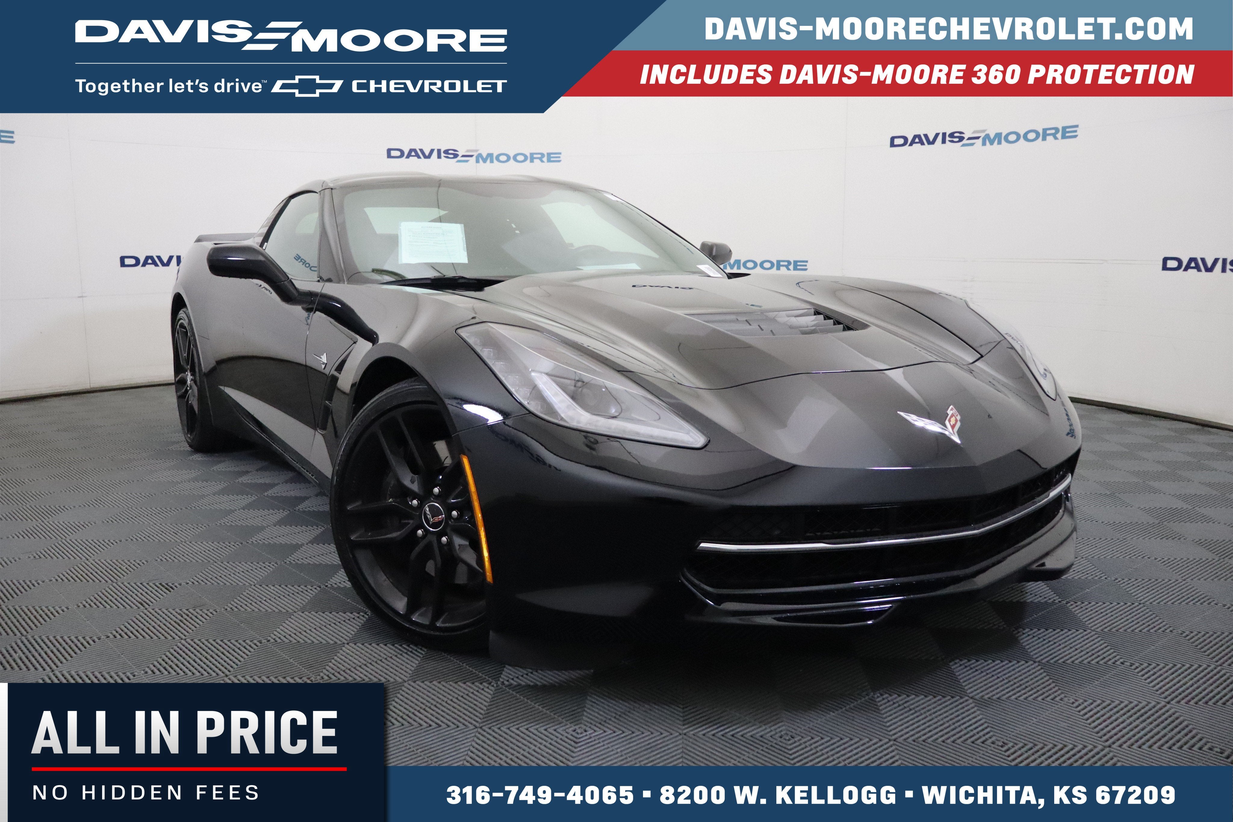 2014 Chevrolet Corvette Stingray Z51 3LT in Black — front three-quarter view