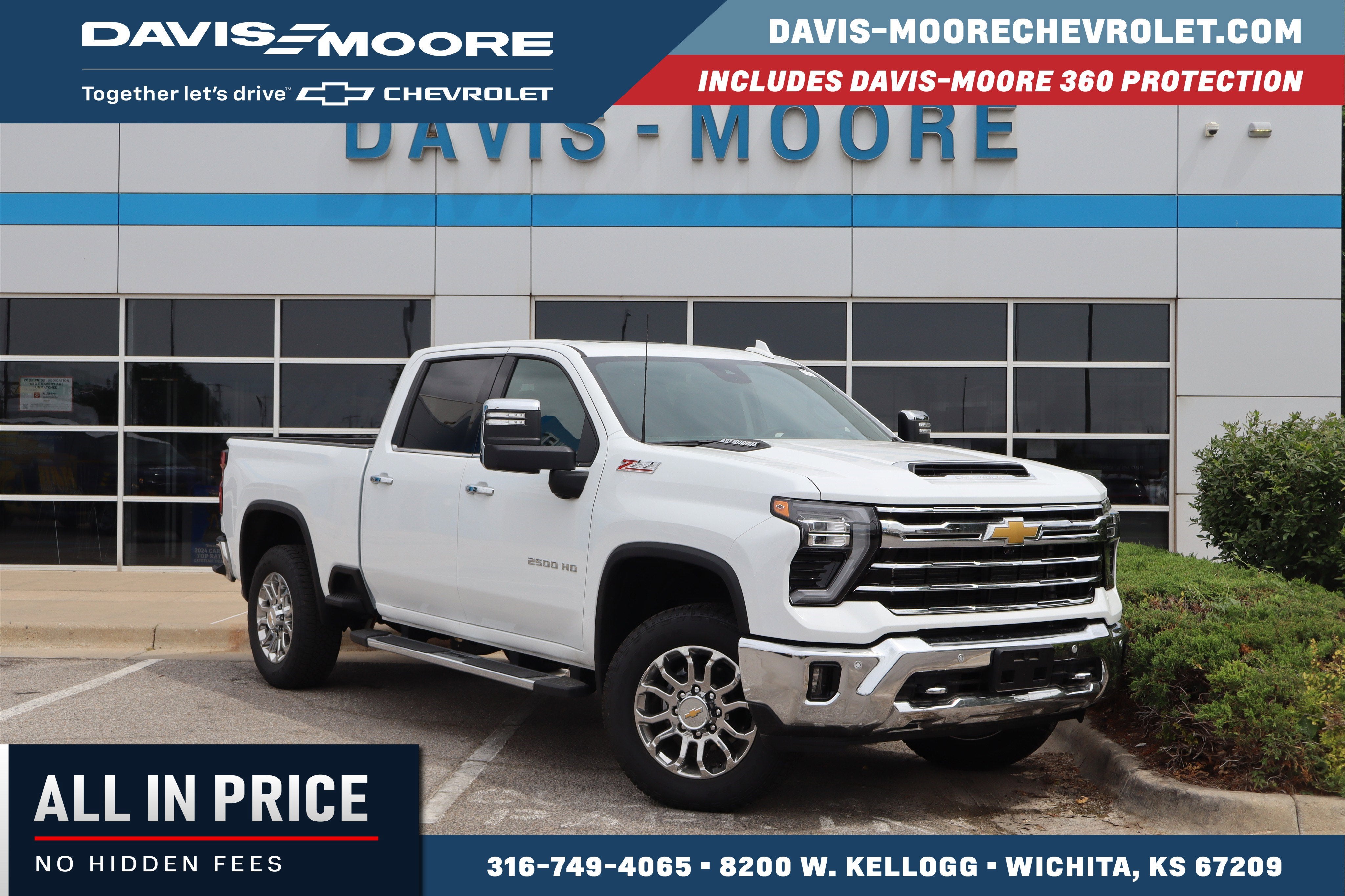 2026 Chevrolet Silverado 2500HD LTZ Crew Cab 4WD in Summit White — front three-quarter view
