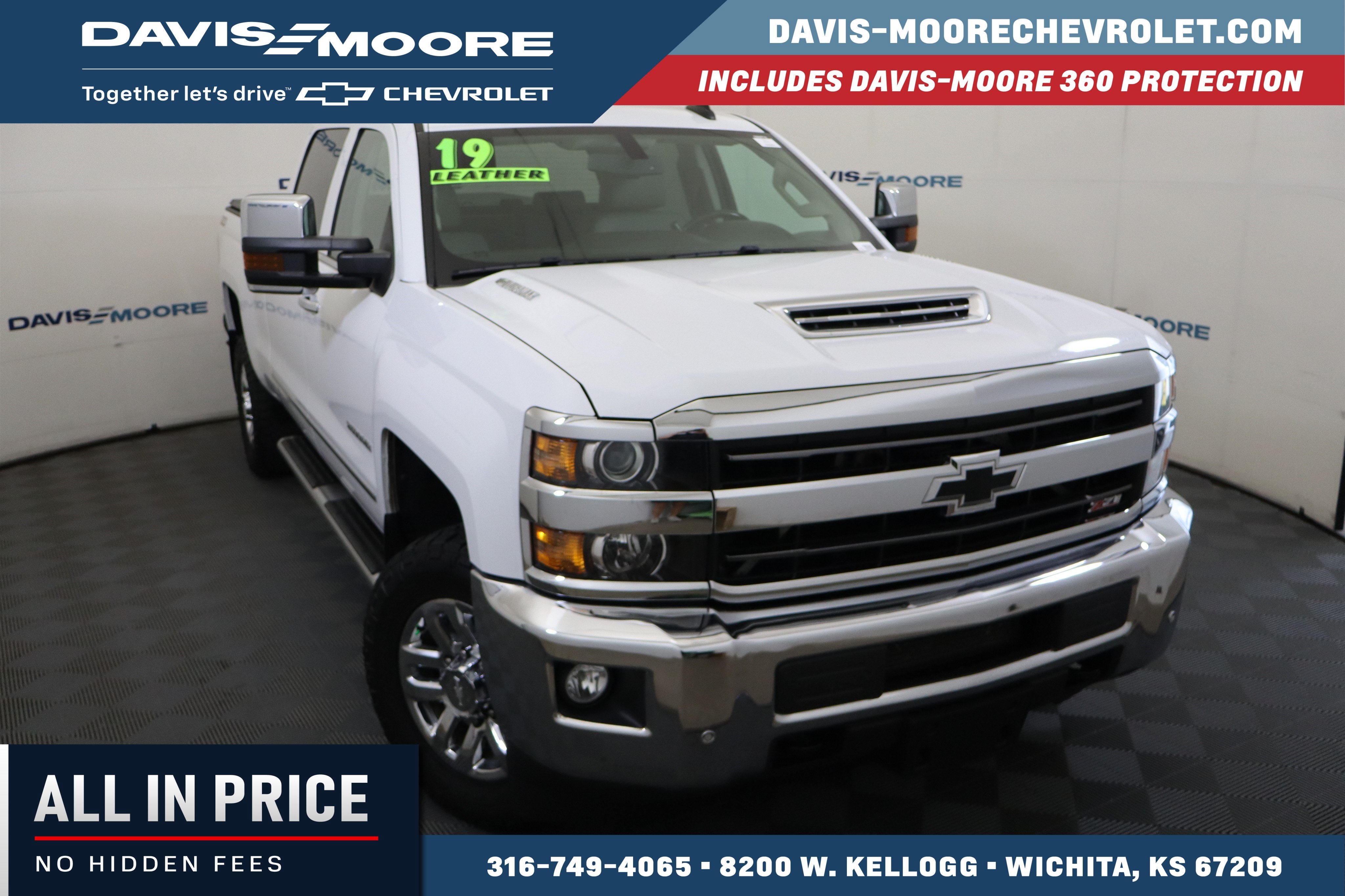 2019 Chevrolet Silverado 3500HD LTZ Crew Cab 4WD in Summit White — front three-quarter view