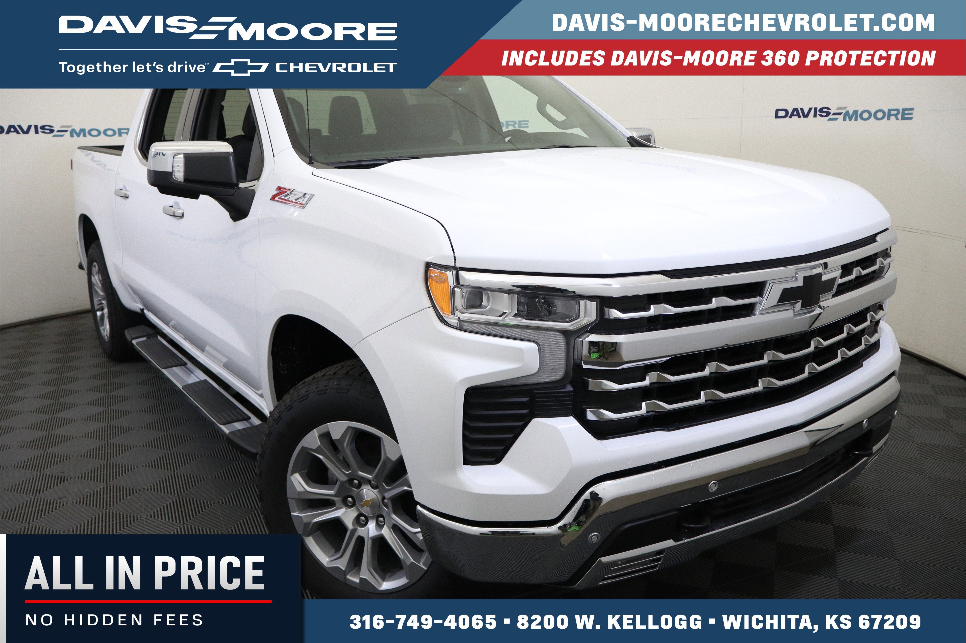 2026 Chevrolet Silverado 1500 LTZ Crew Cab 4WD in Summit White — front three-quarter view
