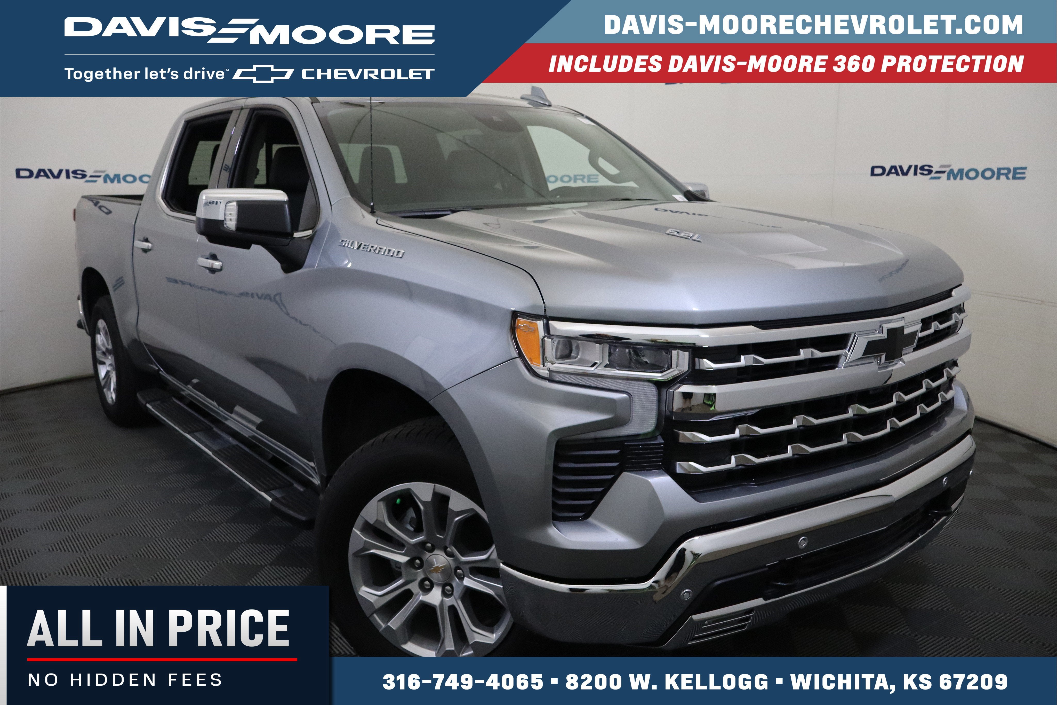 2026 Chevrolet Silverado 1500 LTZ Crew Cab 4WD in Sterling Gray Metallic — front three-quarter view