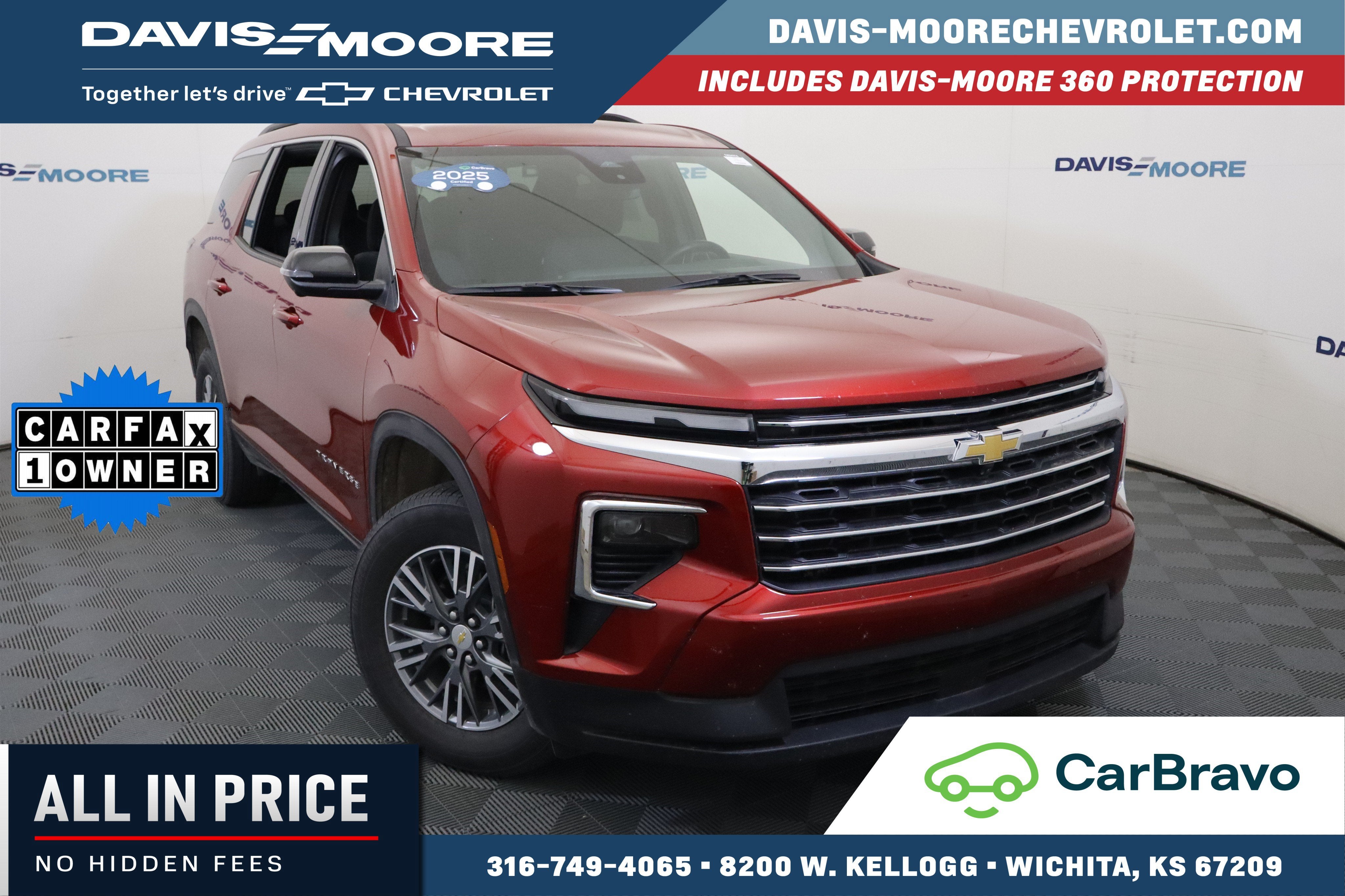 2025 Chevrolet Traverse FWD LT in Radiant Red Tintcoat — front three-quarter view