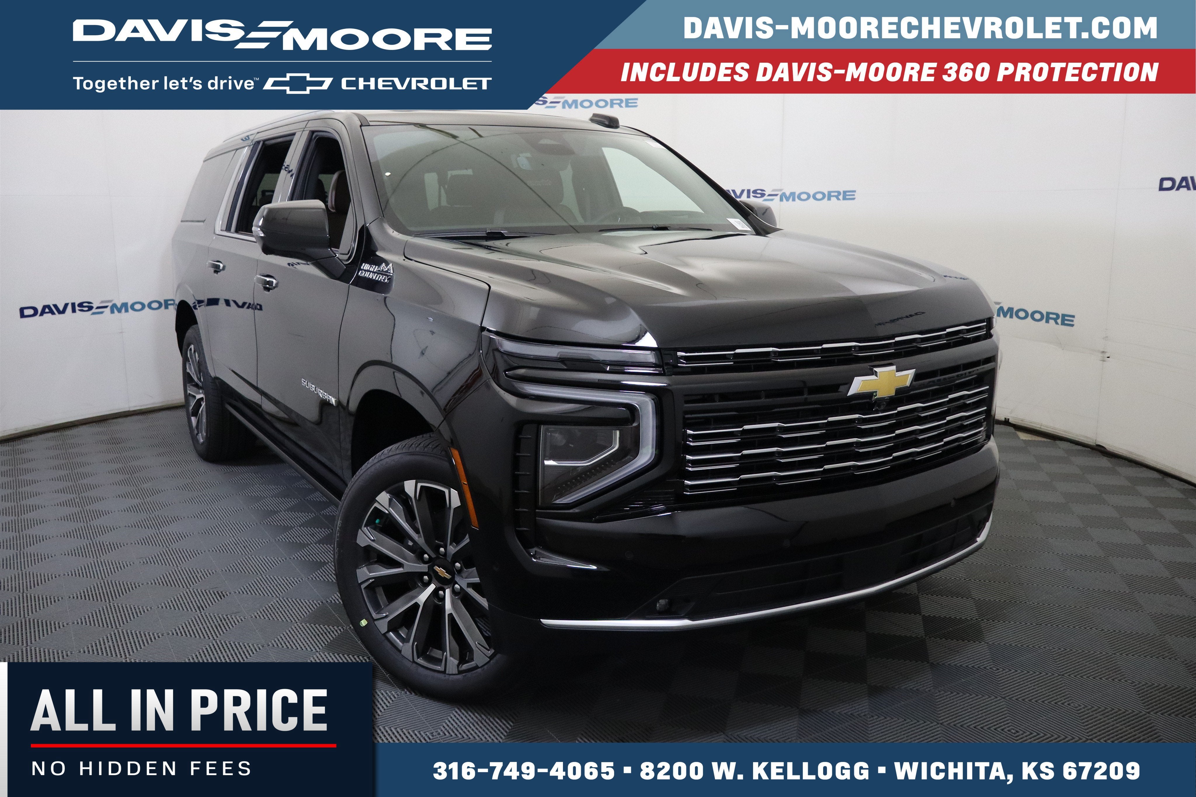 2026 Chevrolet Suburban High Country 4WD in Black — front three-quarter view