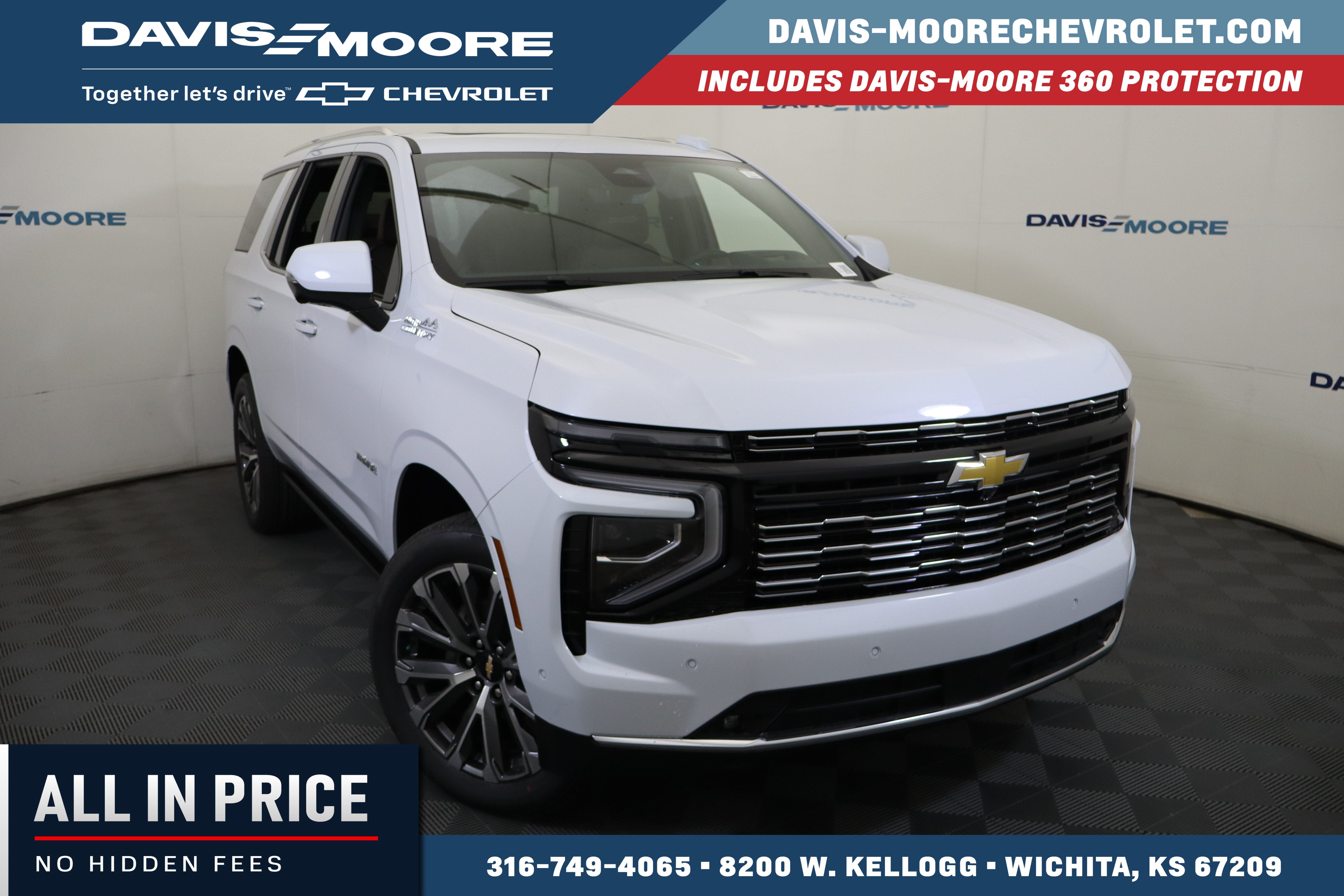 2026 Chevrolet Tahoe High Country 4WD in Polar White Tricoat — front three-quarter view