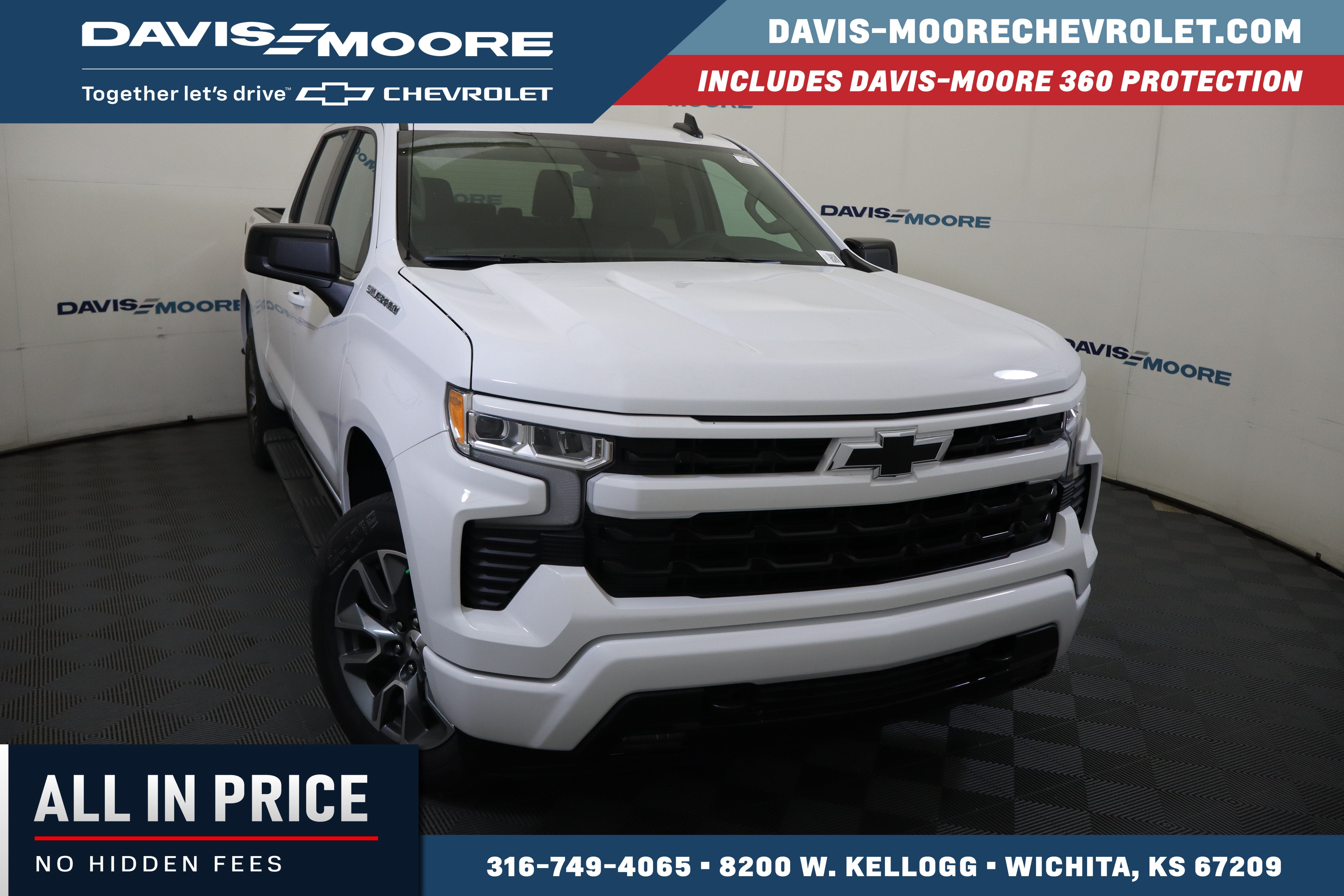 2026 Chevrolet Silverado 1500 RST Crew Cab 4WD in Summit White — front three-quarter view