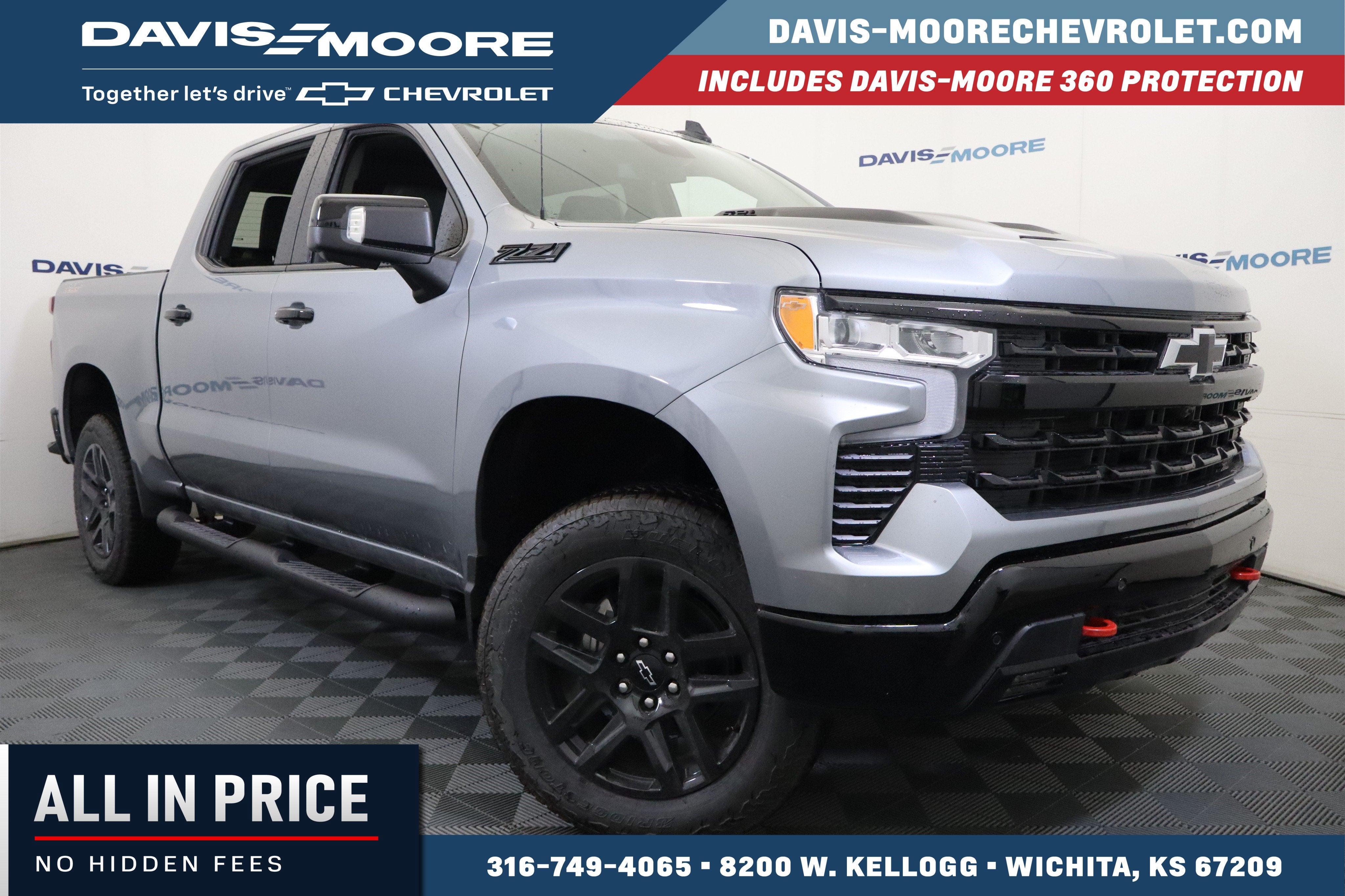 2026 Chevrolet Silverado 1500 LT Trail Boss Crew Cab 4WD in Sterling Gray Metallic — front three-quarter view