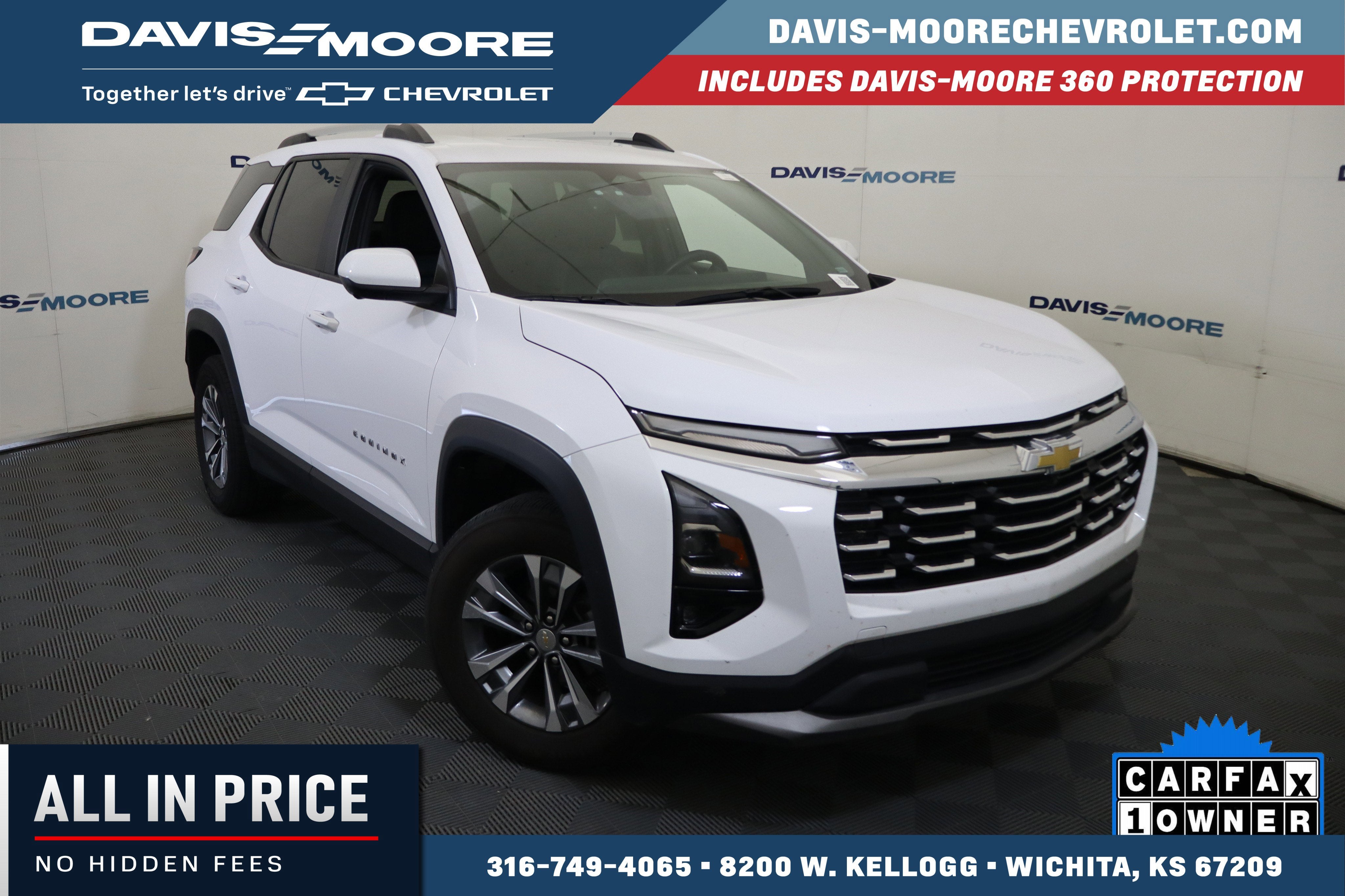 2025 Chevrolet Equinox FWD LT in Summit White — front three-quarter view