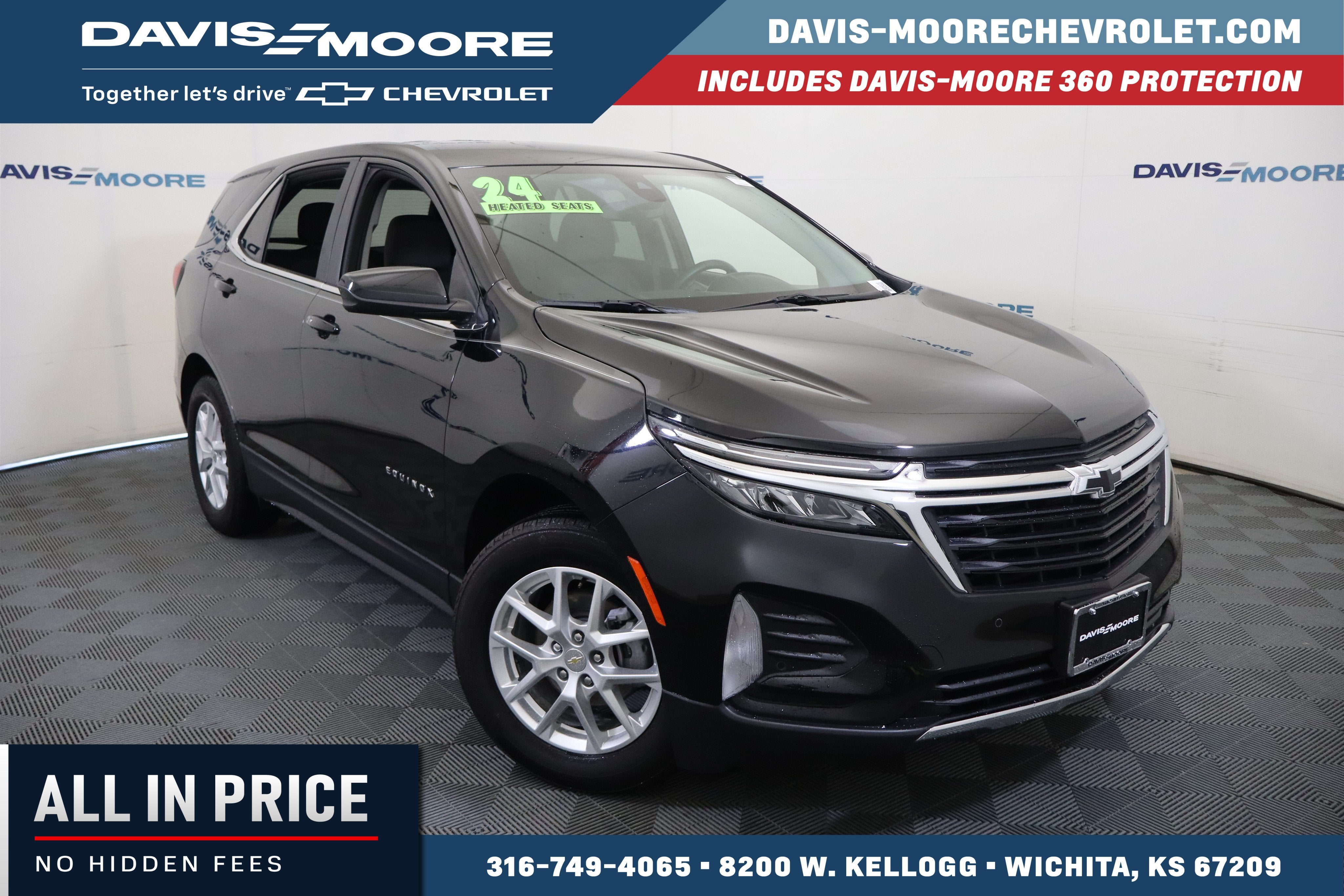 2024 Chevrolet Equinox LT in Mosaic Black Metallic — front three-quarter view