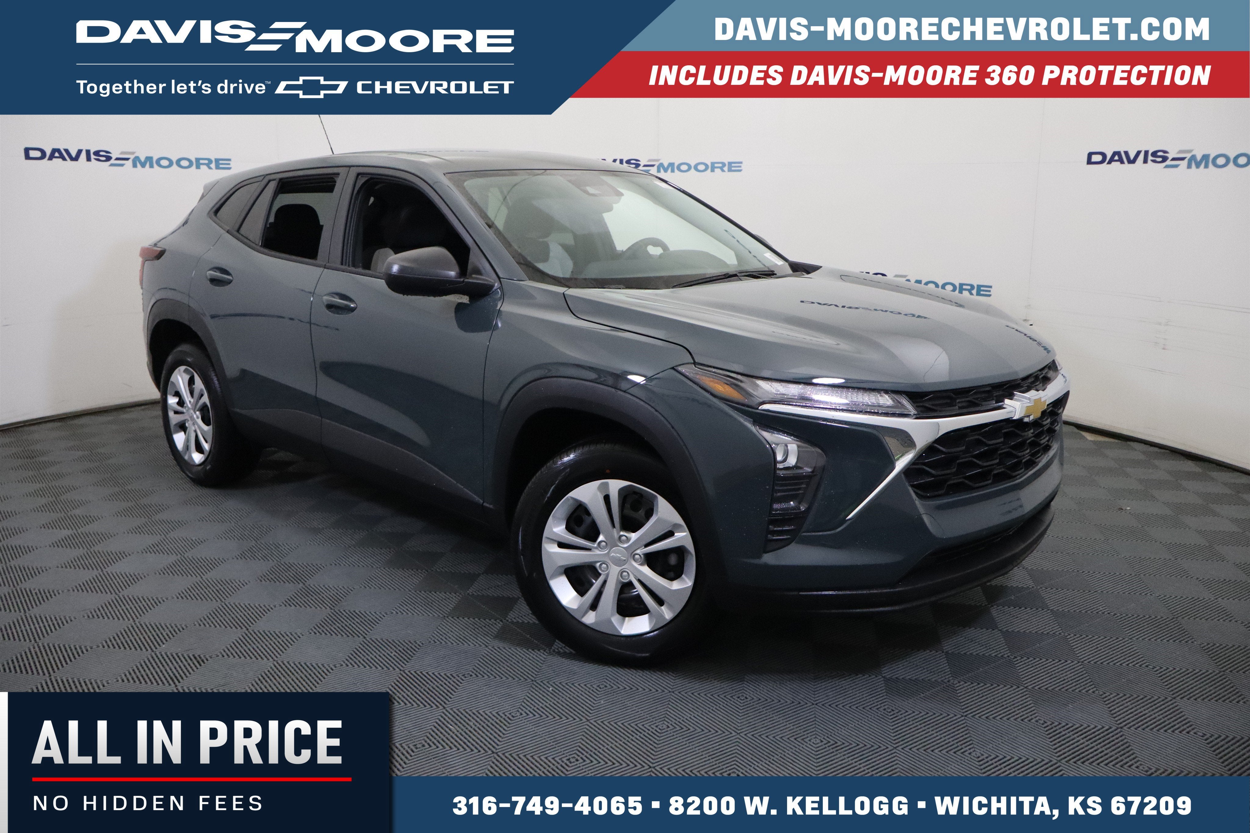 2026 Chevrolet Trax LS in Cypress Gray — front three-quarter view